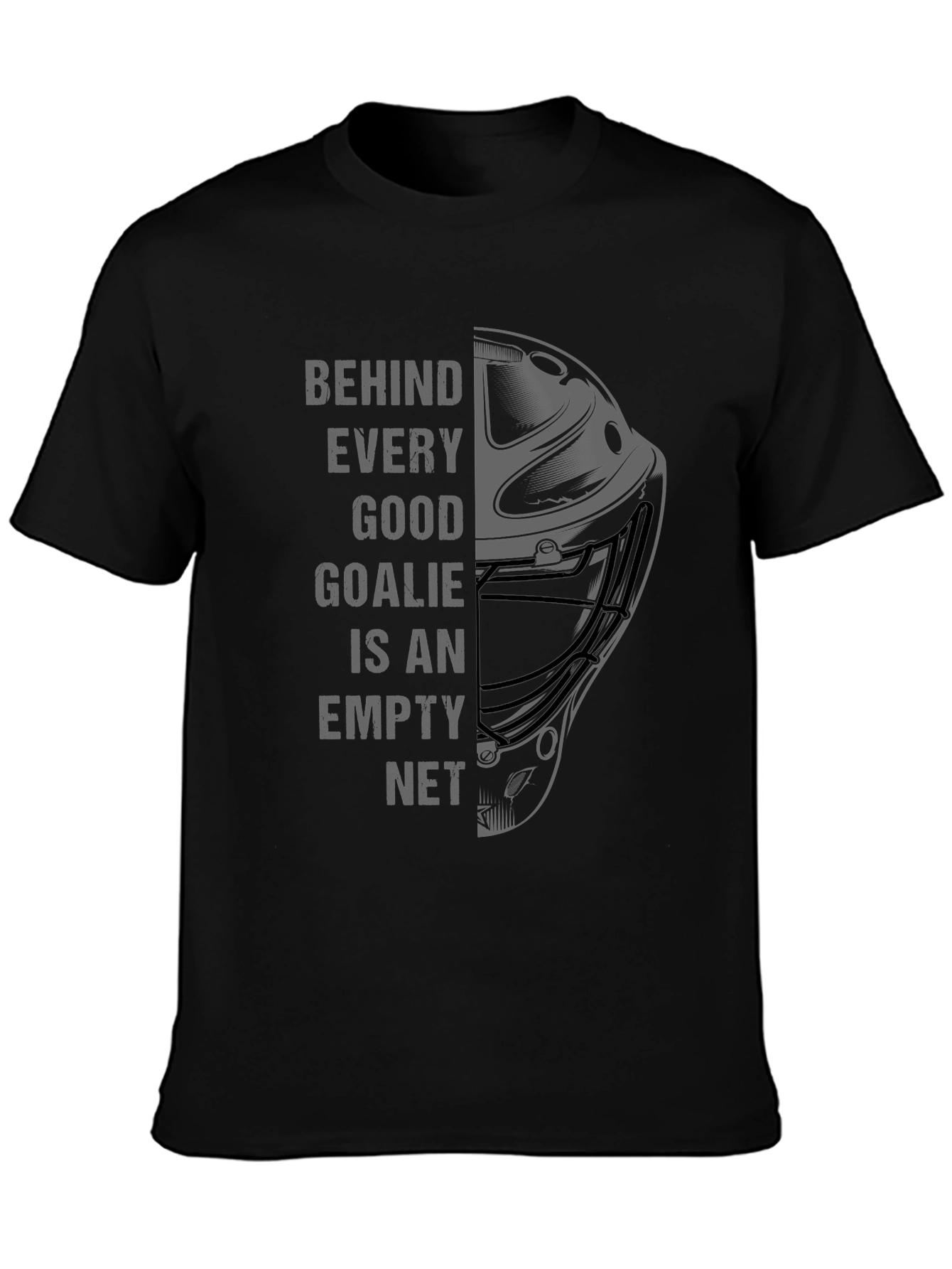 Hockey Goalie Empty Net Graphic T-Shirt - Black