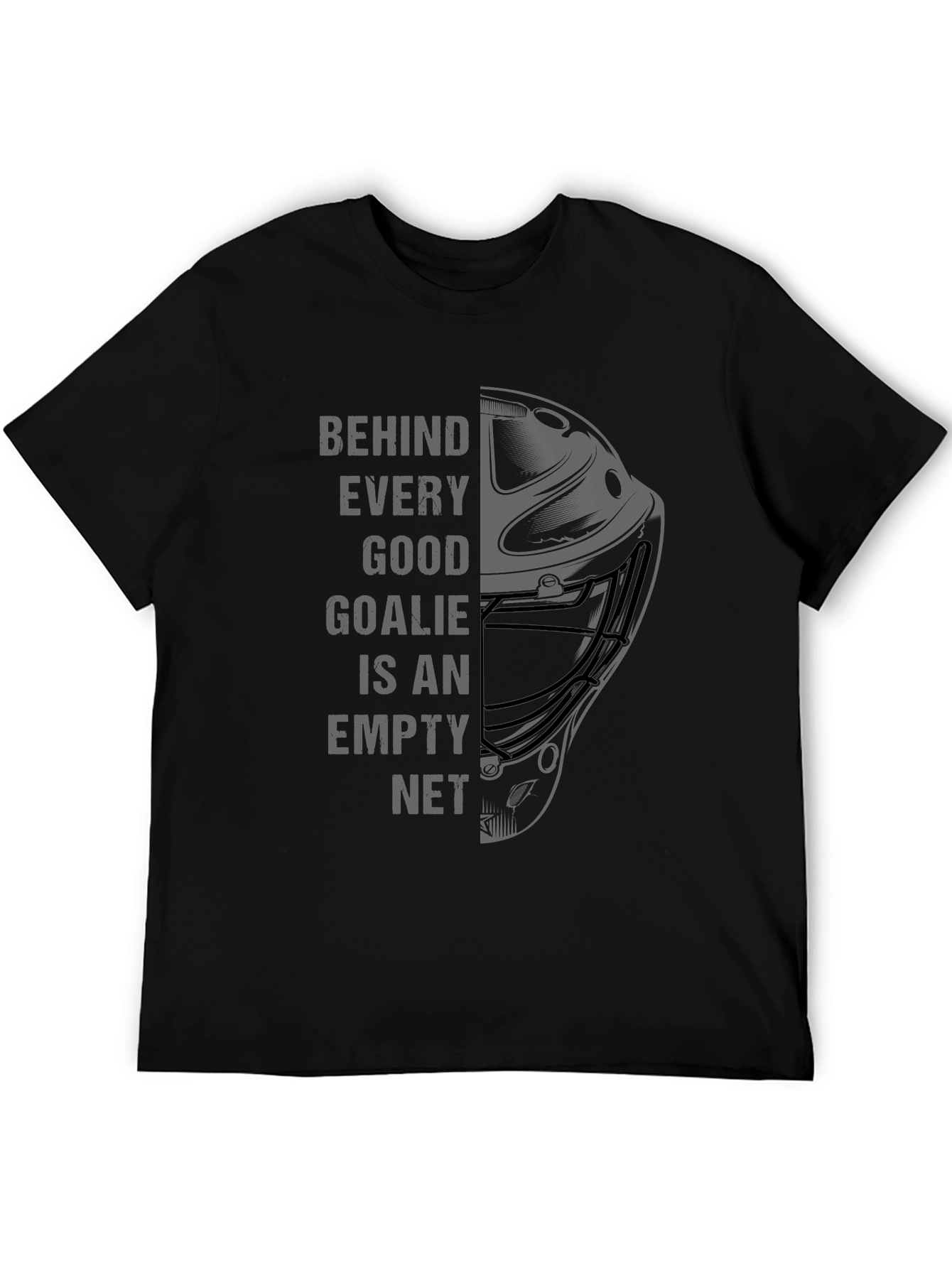 Hockey Goalie Empty Net Graphic T-Shirt - Black