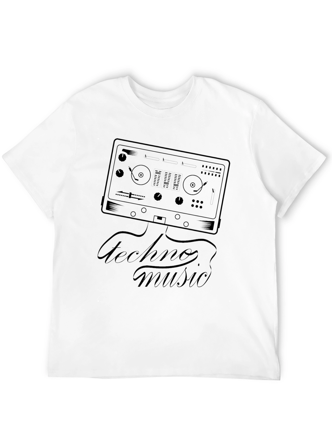 Techno Music DJ Mixer Graphic T-Shirt - Black
