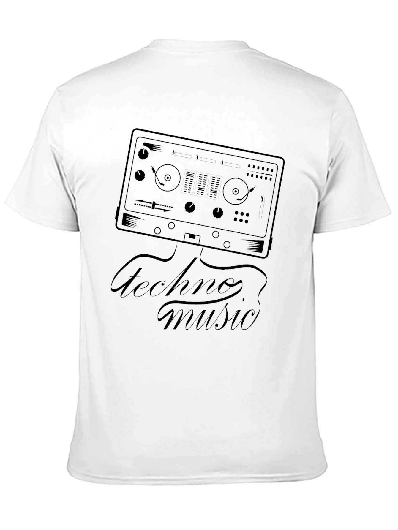 Techno Music DJ Mixer Graphic T-Shirt - Black