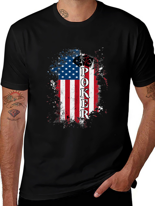 Poker American Flag Graphic Tee