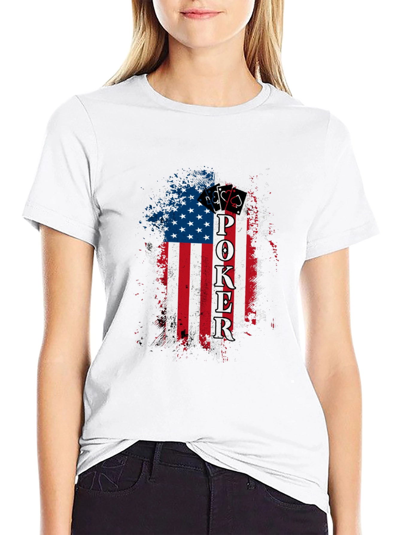 Poker American Flag Graphic Tee