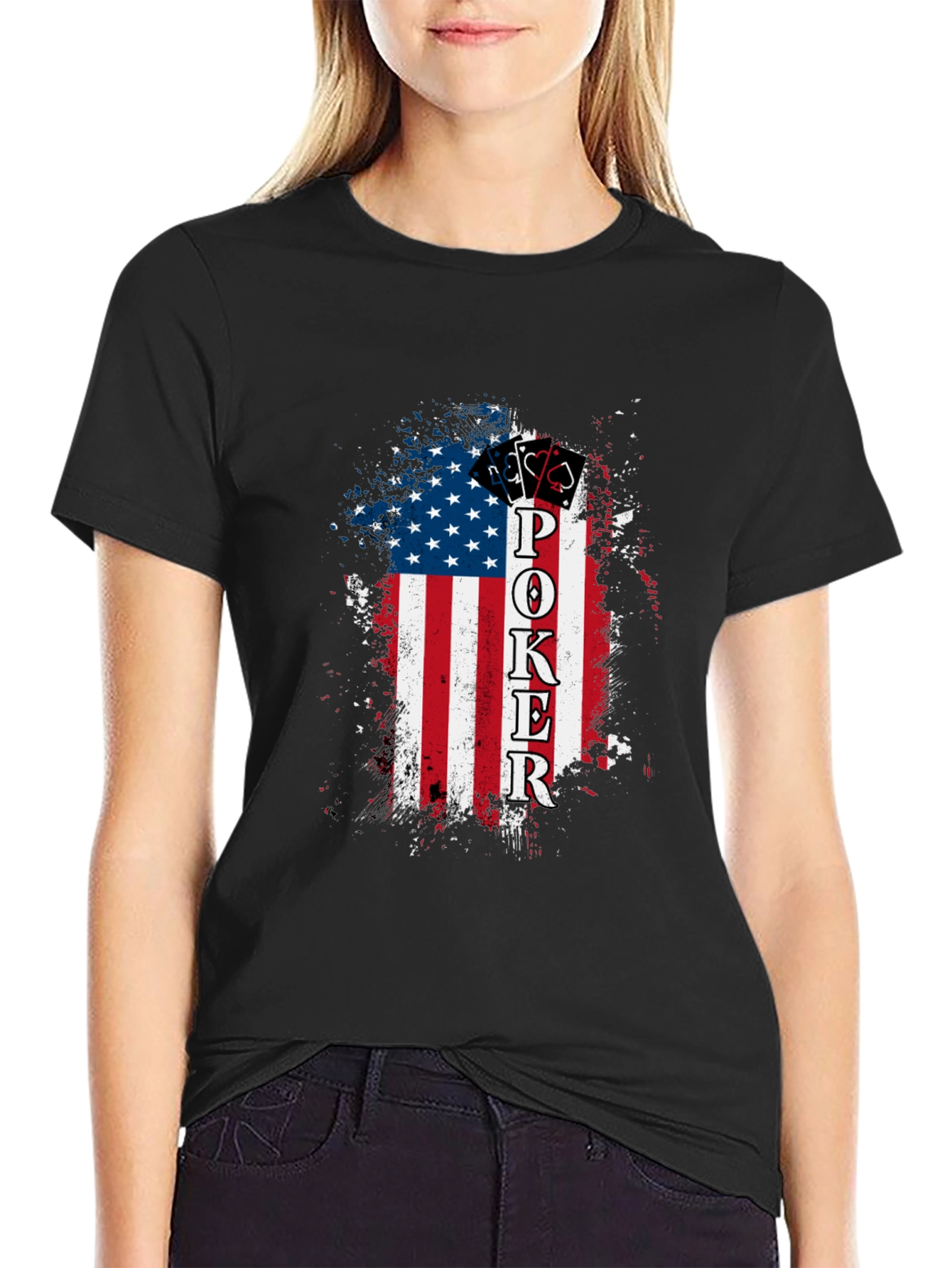Poker American Flag Graphic Tee