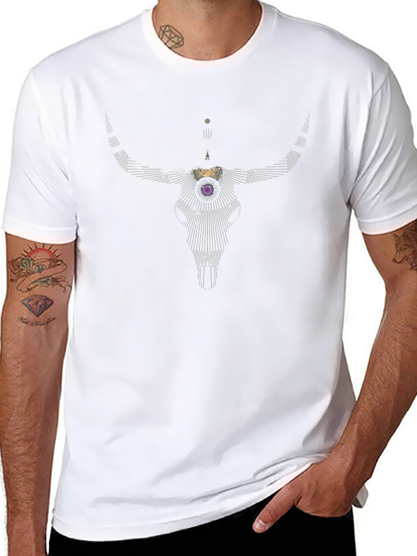 Geometric Bull Skull Graphic Tee