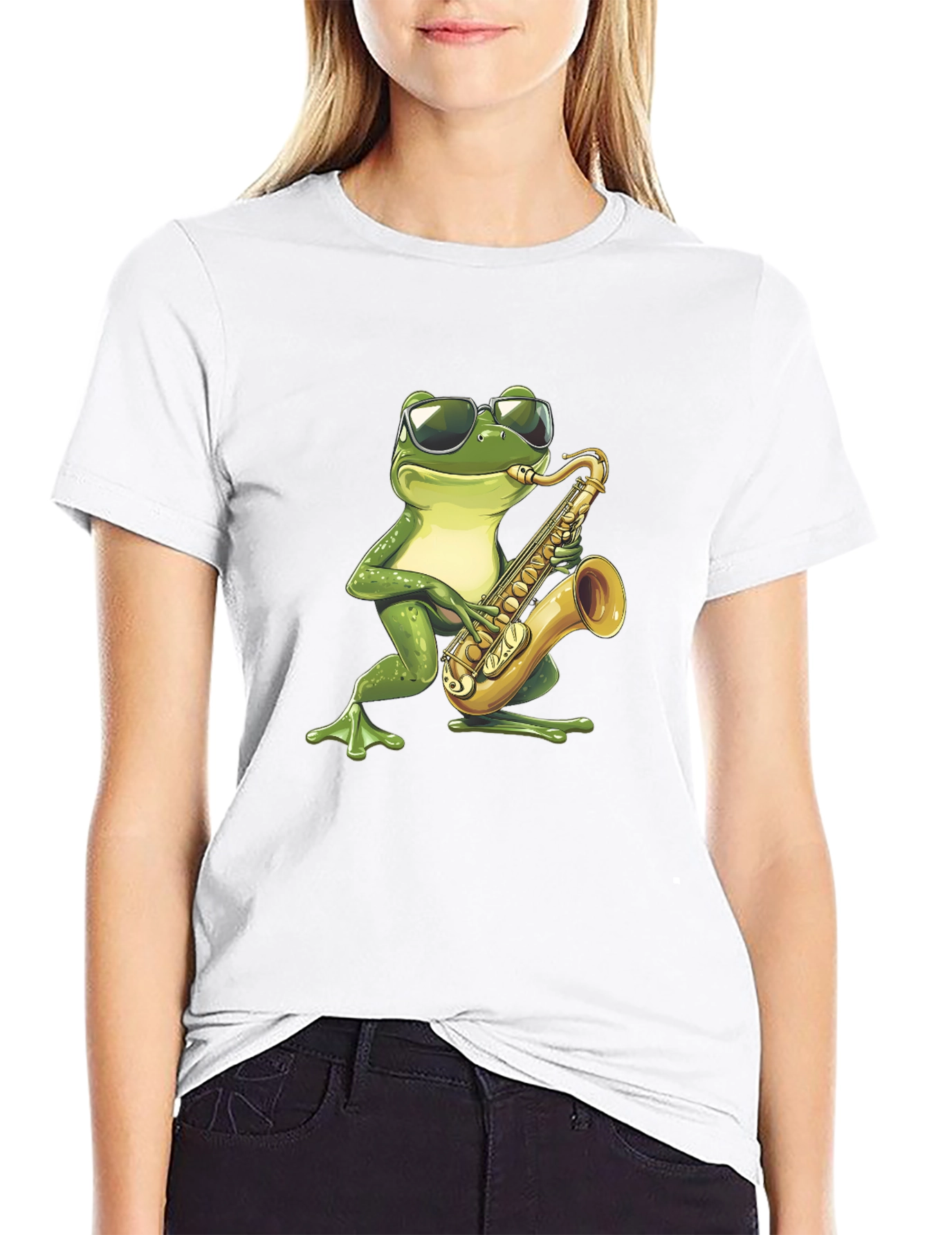 Frog Sax Player Graphic T-Shirt