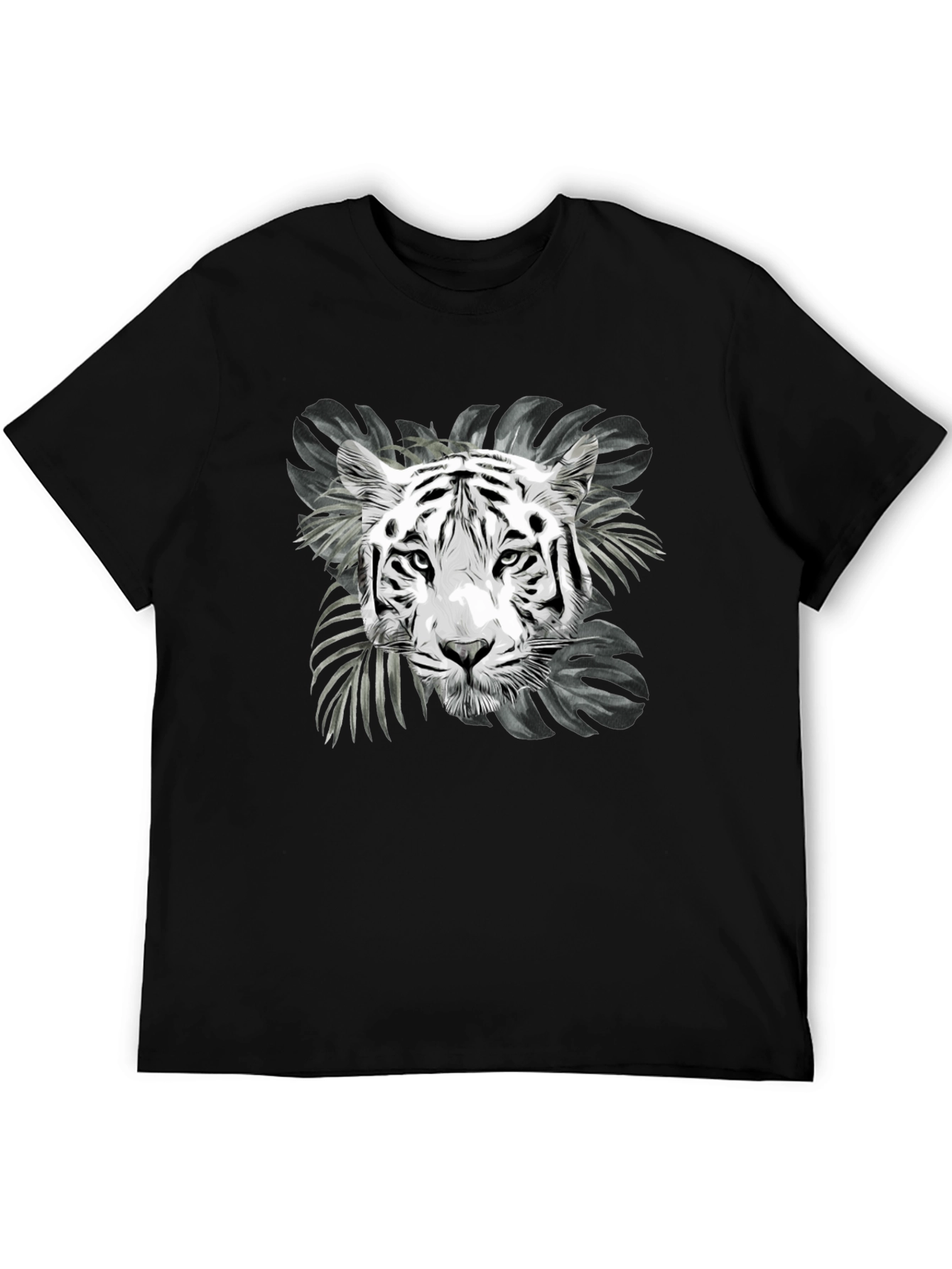Tiger Graphic Tee - Black Animal Print T-Shirt