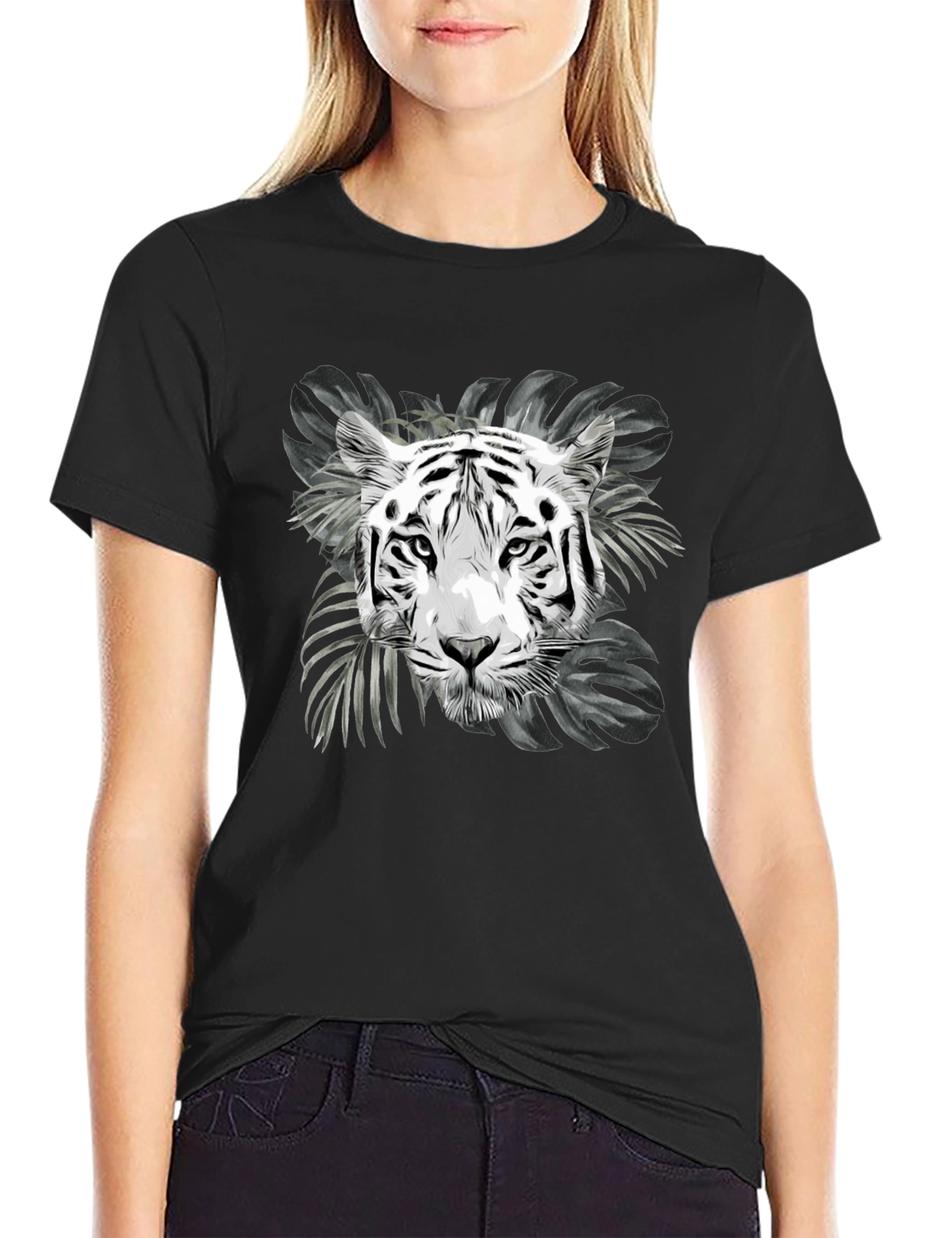 Tiger Graphic Tee - Black Animal Print T-Shirt