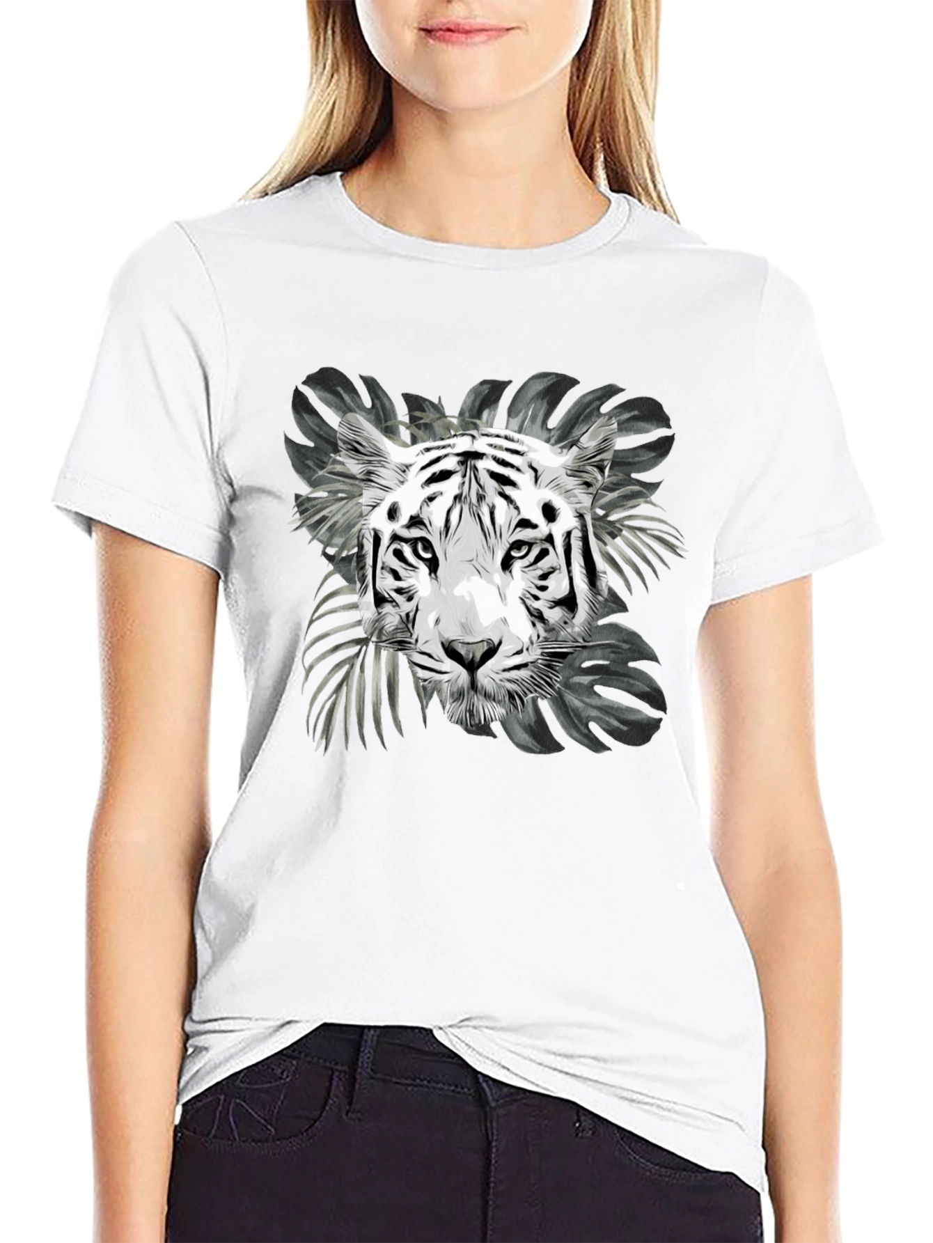 Tiger Graphic Tee - Black Animal Print T-Shirt