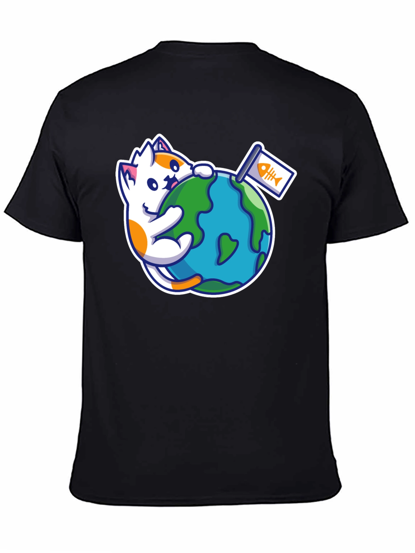 Cute Cat Hugging Earth T-Shirt - Global Purr-tection