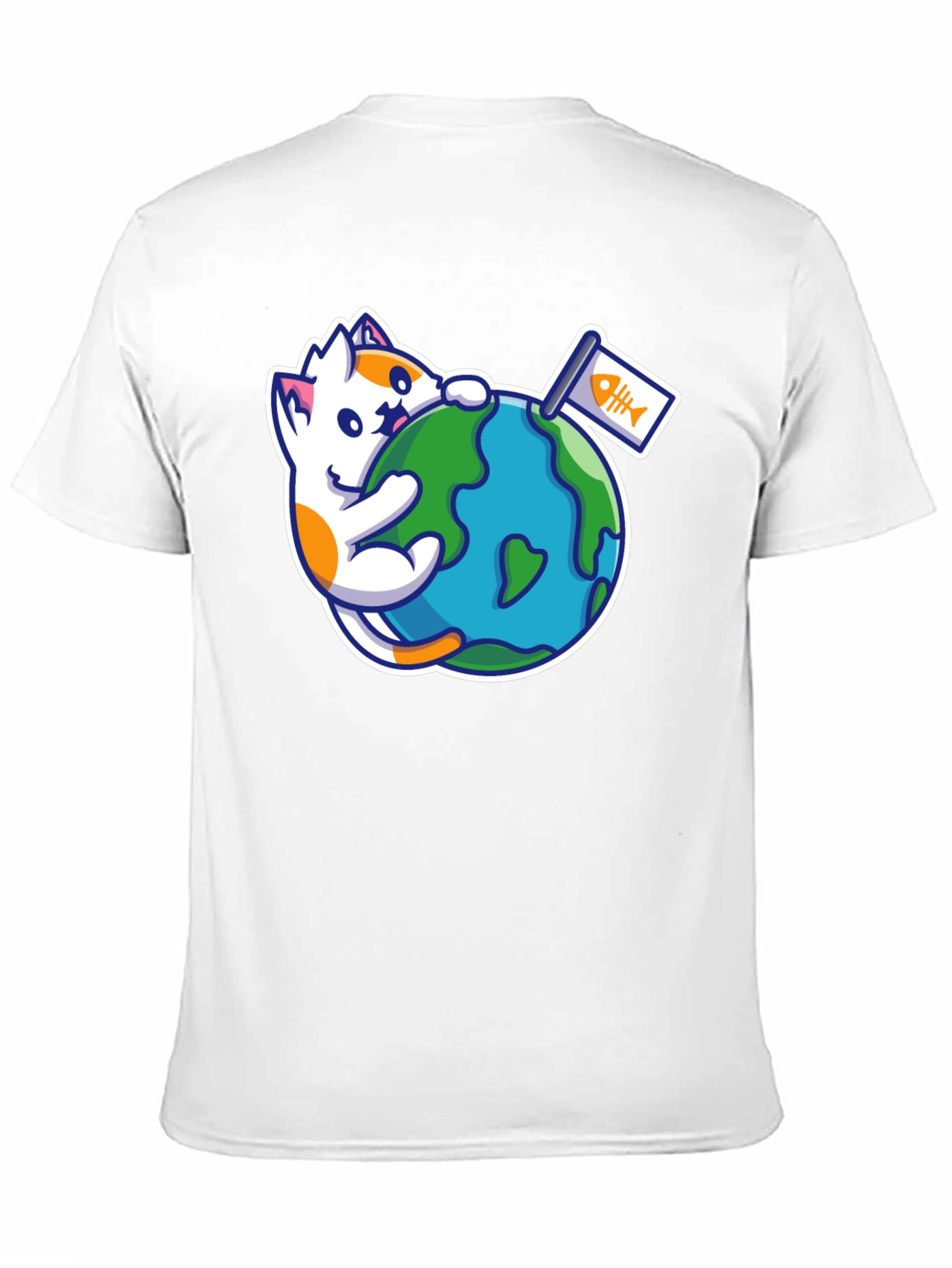 Cute Cat Hugging Earth T-Shirt - Global Purr-tection