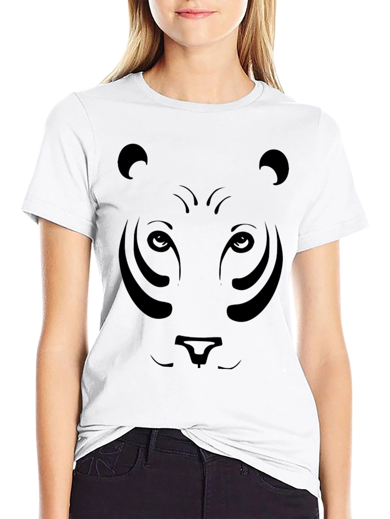 Black Bear Face Graphic T-Shirt