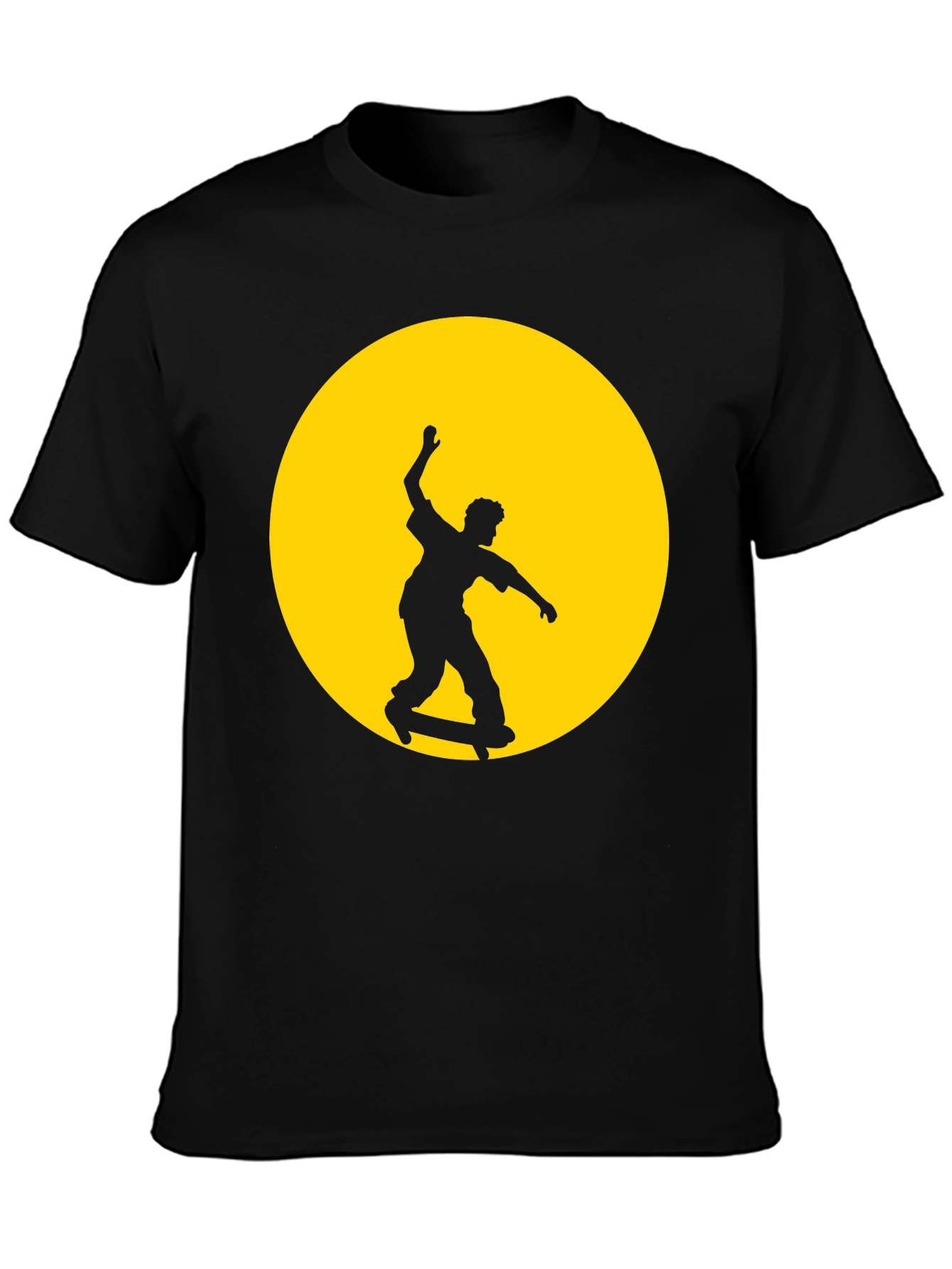 Skateboarder Graphic Tee - Black Cotton Blend