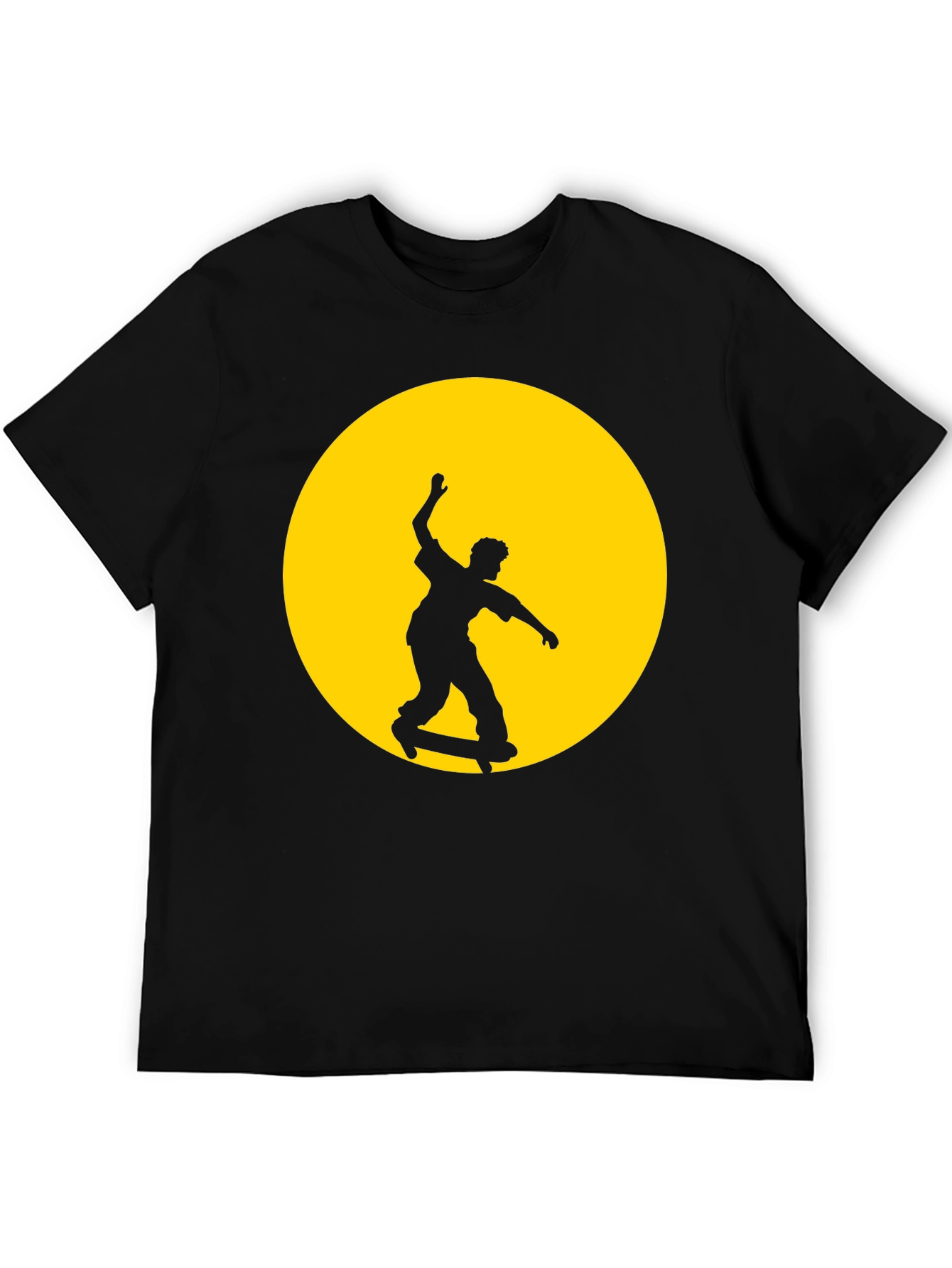 Skateboarder Graphic Tee - Black Cotton Blend