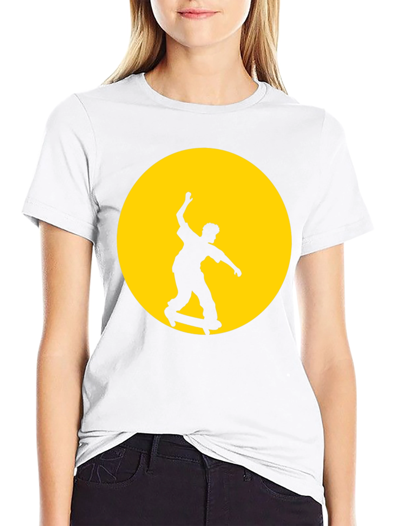 Skateboarder Graphic Tee - Black Cotton Blend