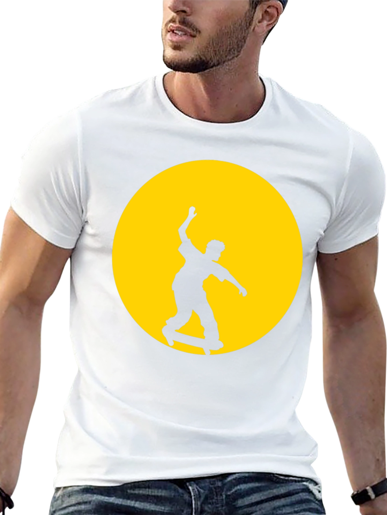 Skateboarder Graphic Tee - Black Cotton Blend