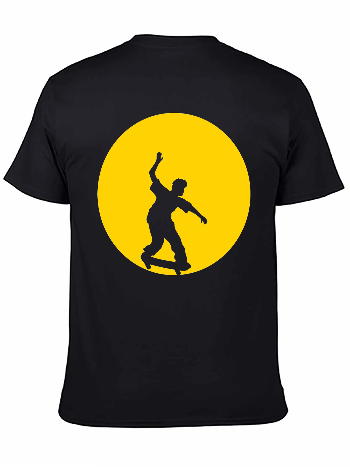Skateboarder Graphic Tee - Black Cotton Blend