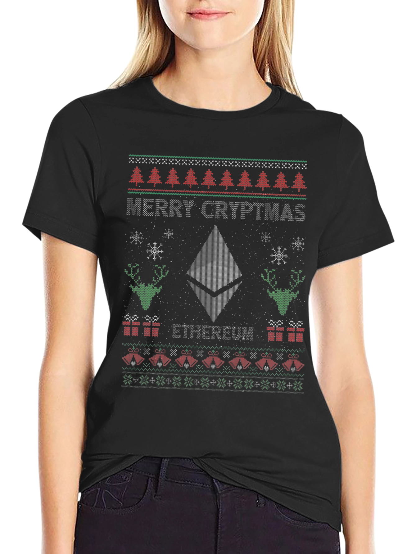 Merry Cryptmas Ethereum Ugly Christmas Sweater T-Shirt