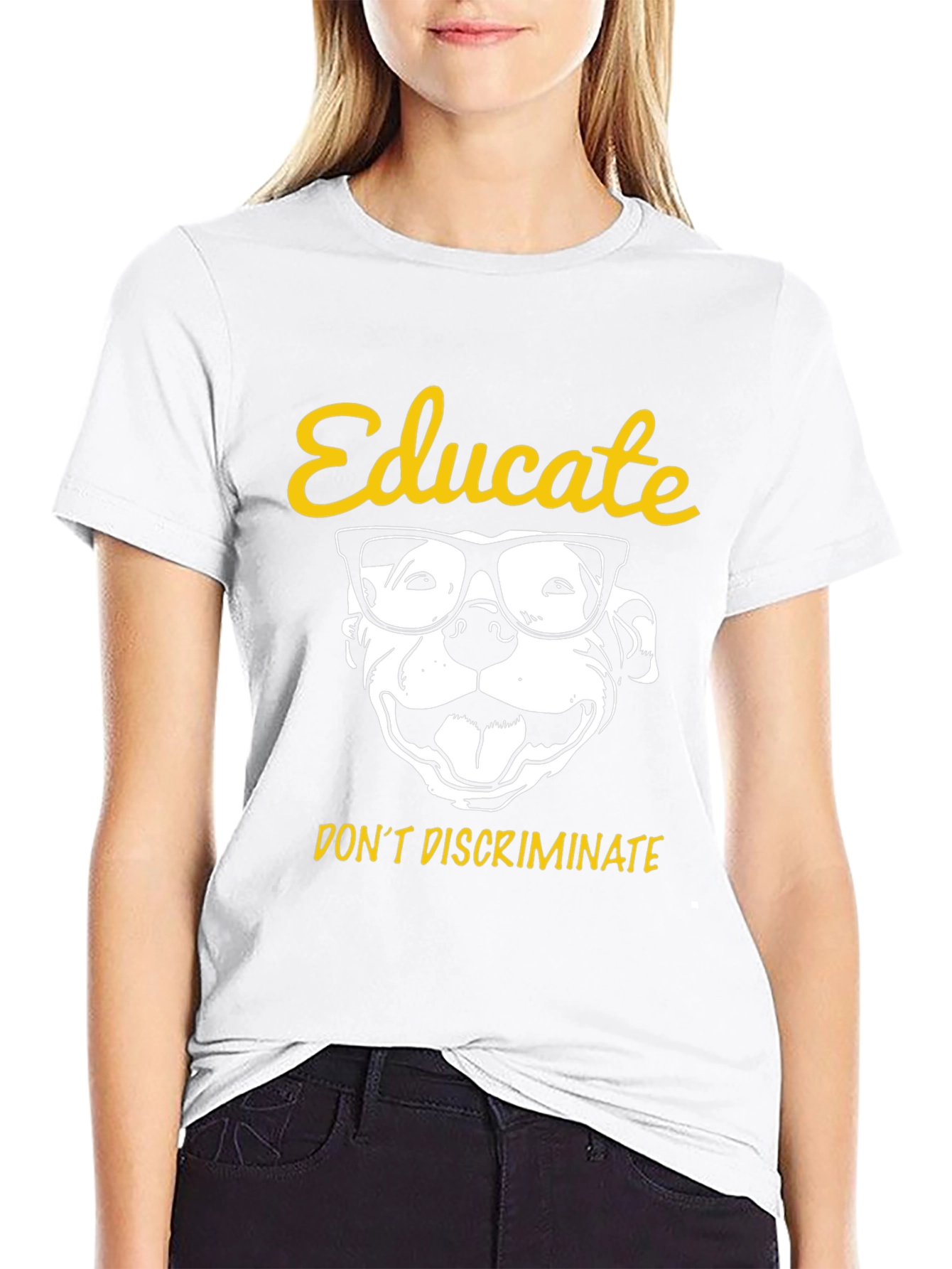 Educate Pitbull Graphic Tee - Black Unisex Shirt