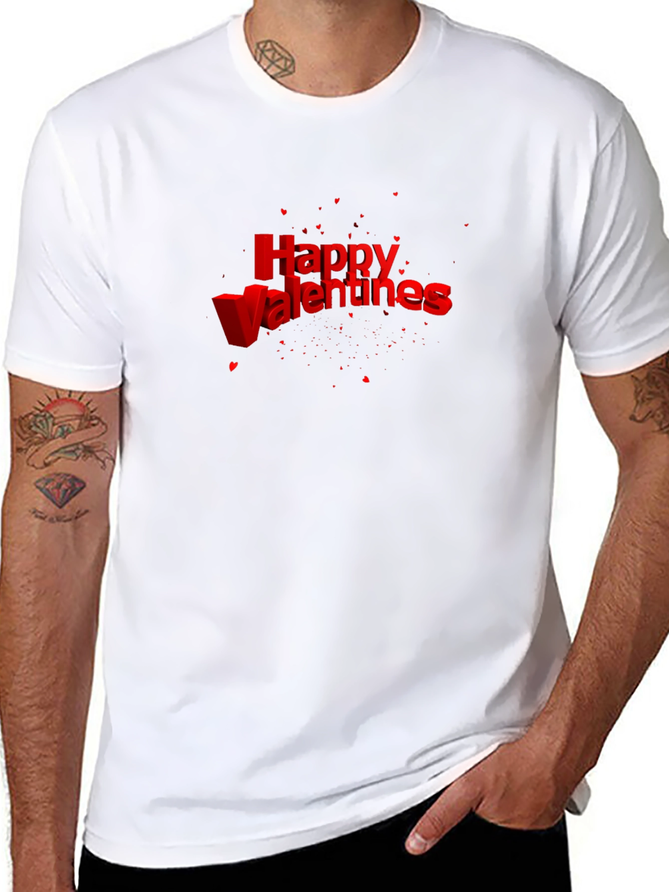 Happy Valentines T-Shirt - Red Text