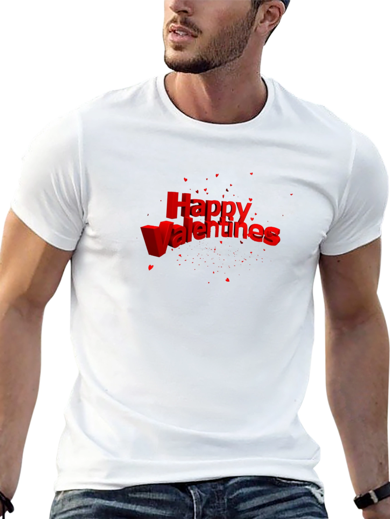 Happy Valentines T-Shirt - Red Text