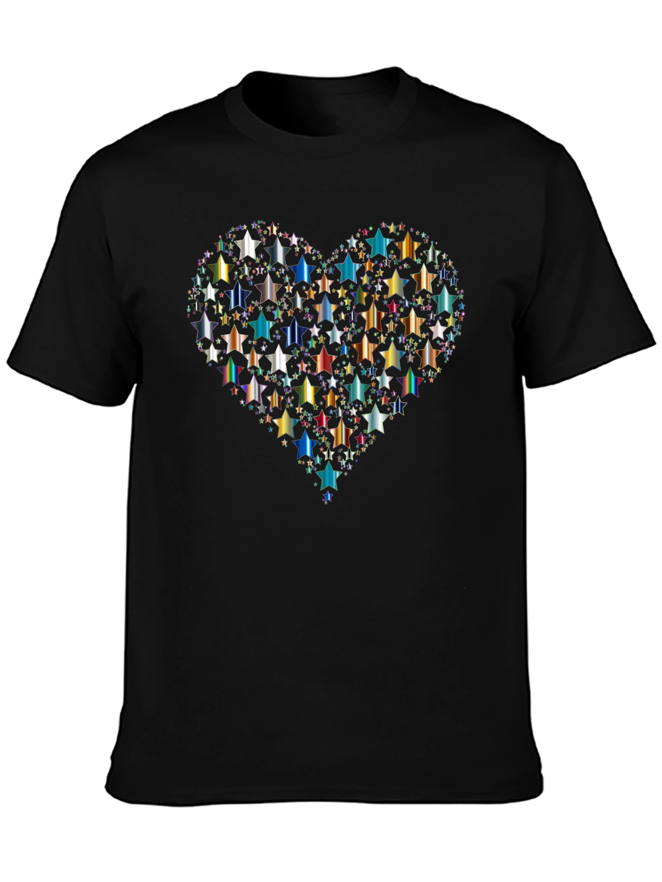 Star Heart Graphic T-Shirt - Black