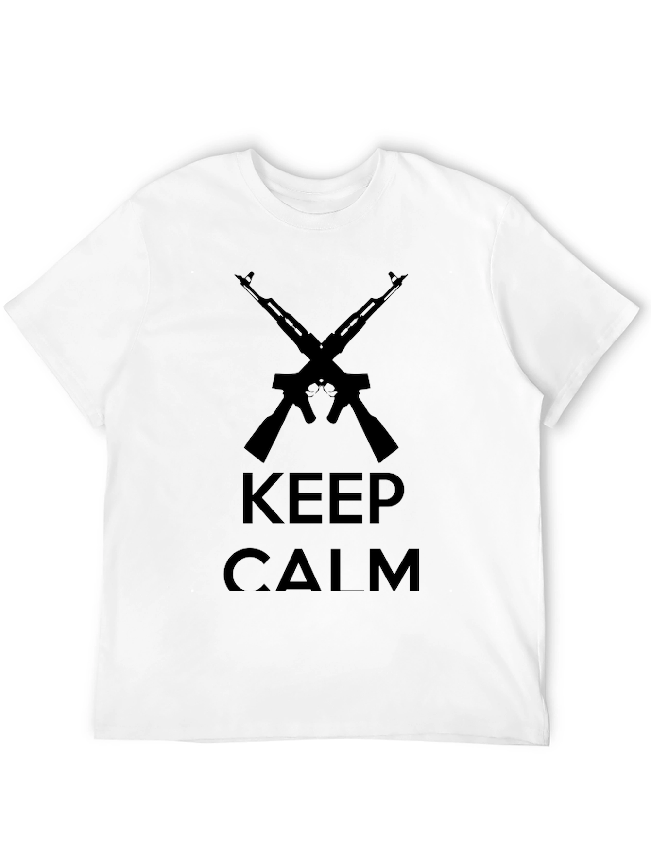 Keep Calm AK-47 Graphic Tee - Black Cotton T-Shirt