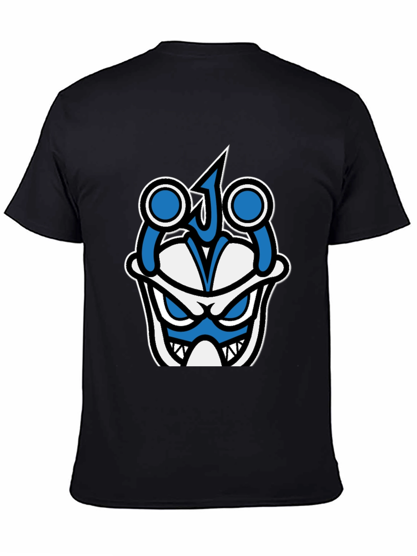 Graphic T-Shirt - Blue & White Angry Face