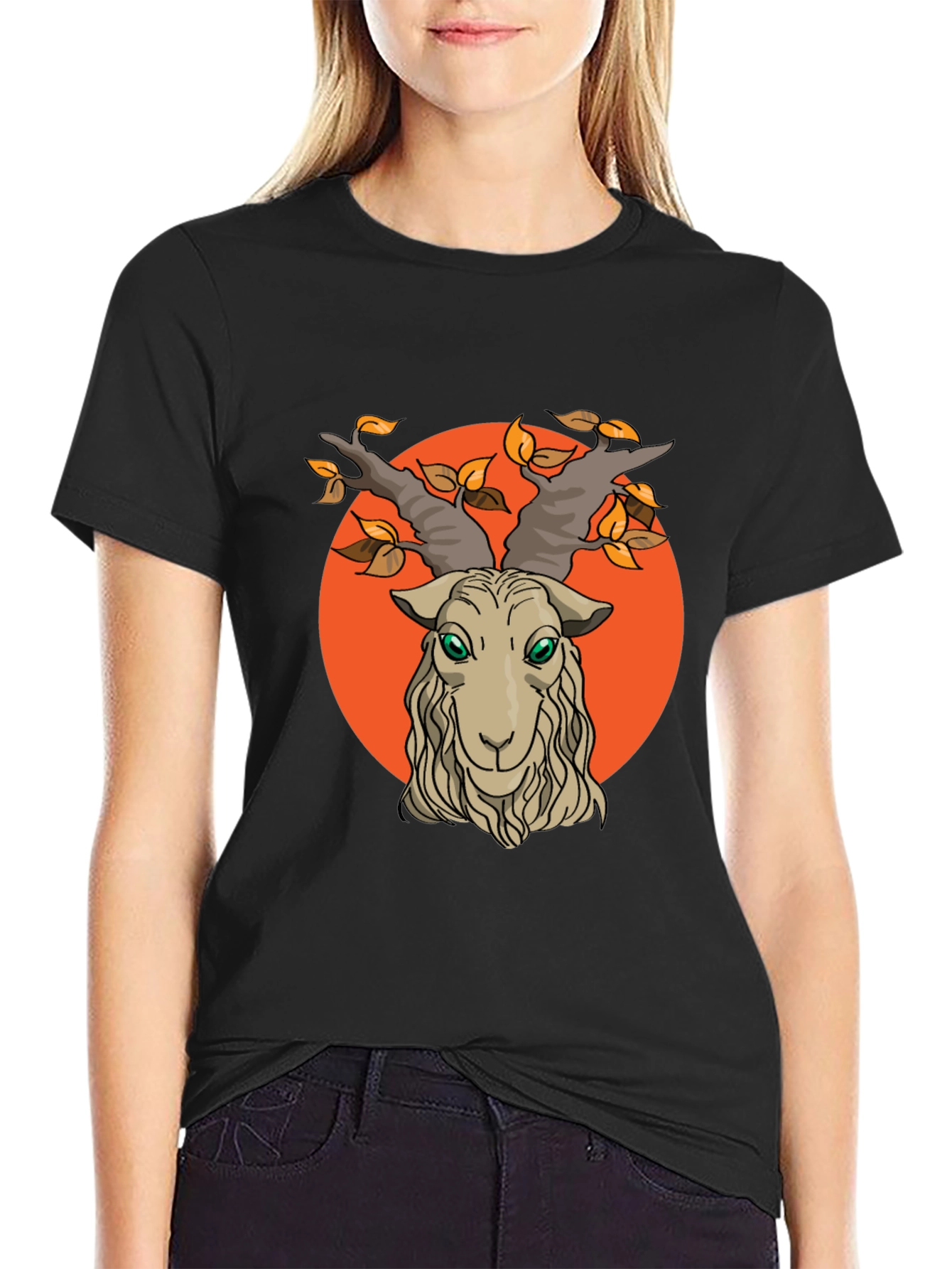 Goat Head Graphic Tee - Mens Black Cotton T-Shirt