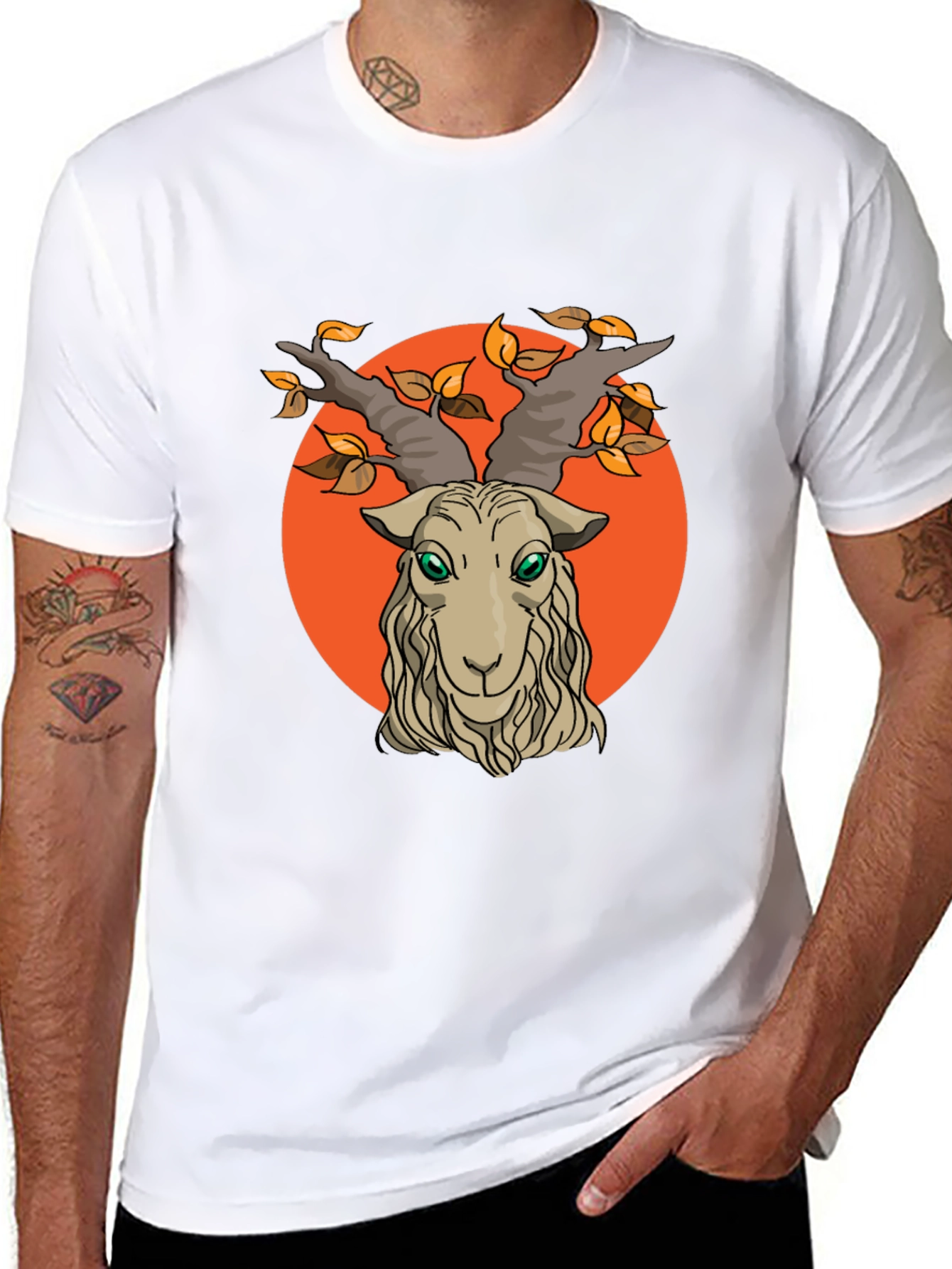 Goat Head Graphic Tee - Mens Black Cotton T-Shirt