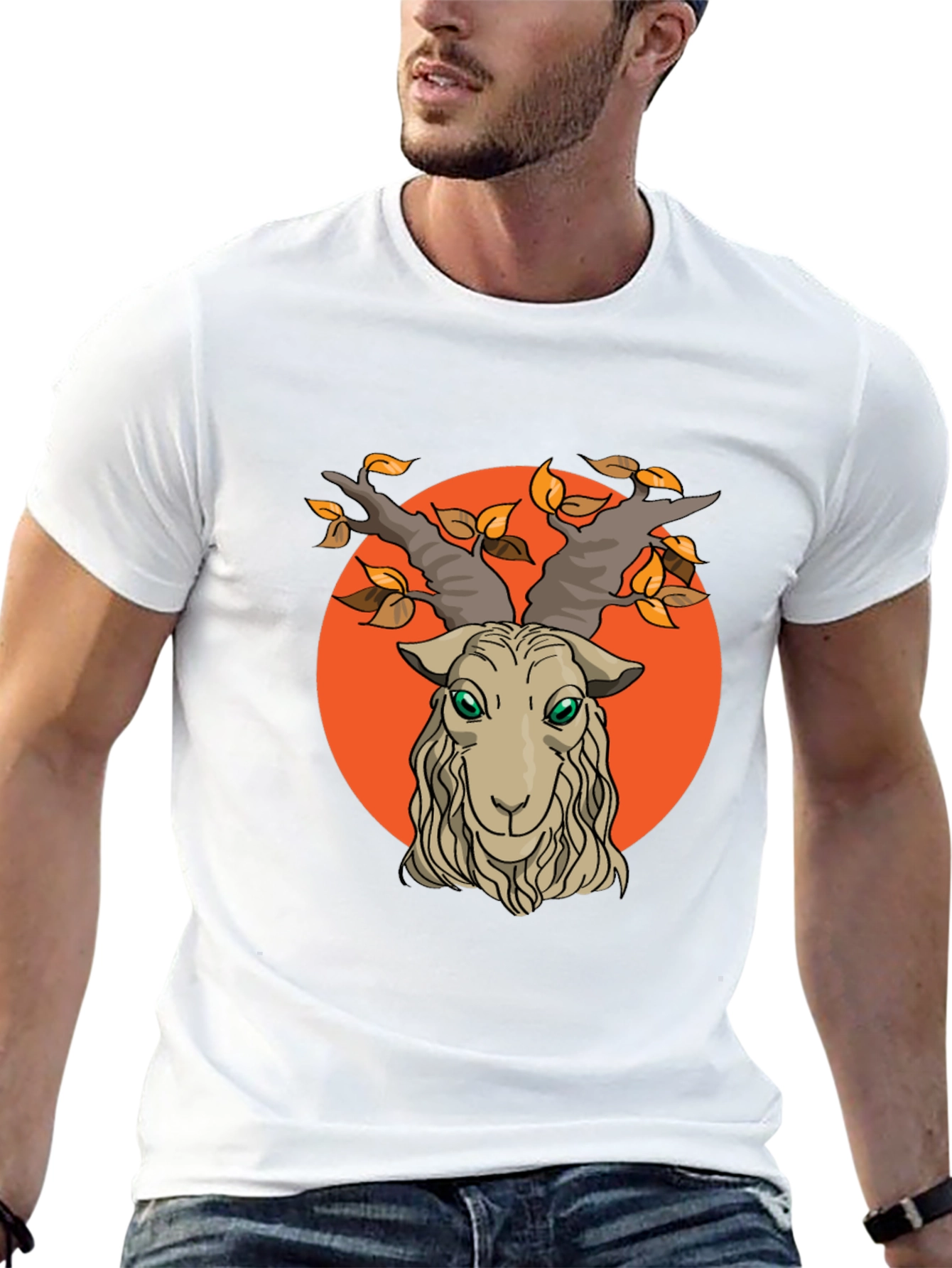 Goat Head Graphic Tee - Mens Black Cotton T-Shirt