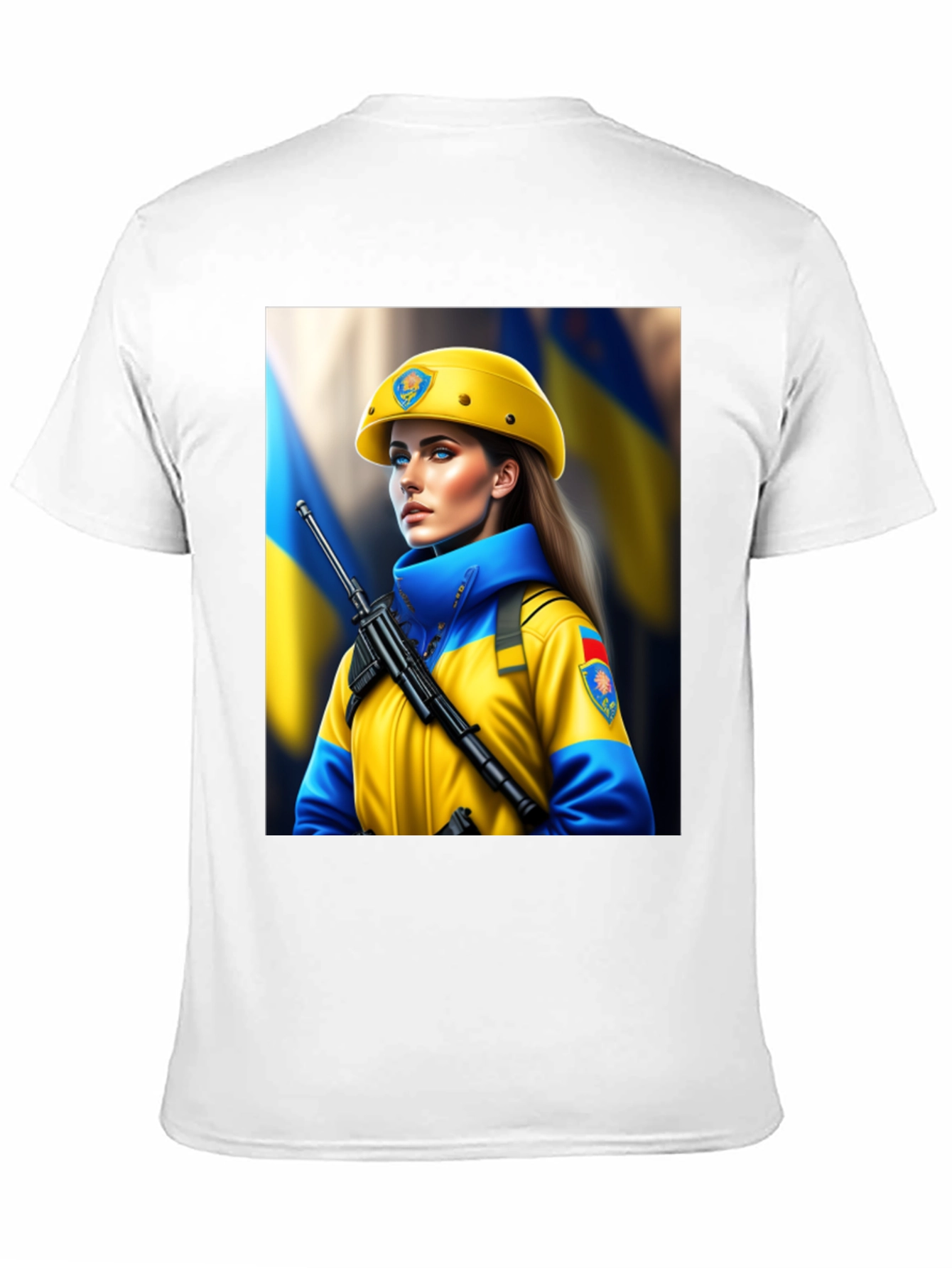 Ukrainian Woman Soldier Graphic T-Shirt
