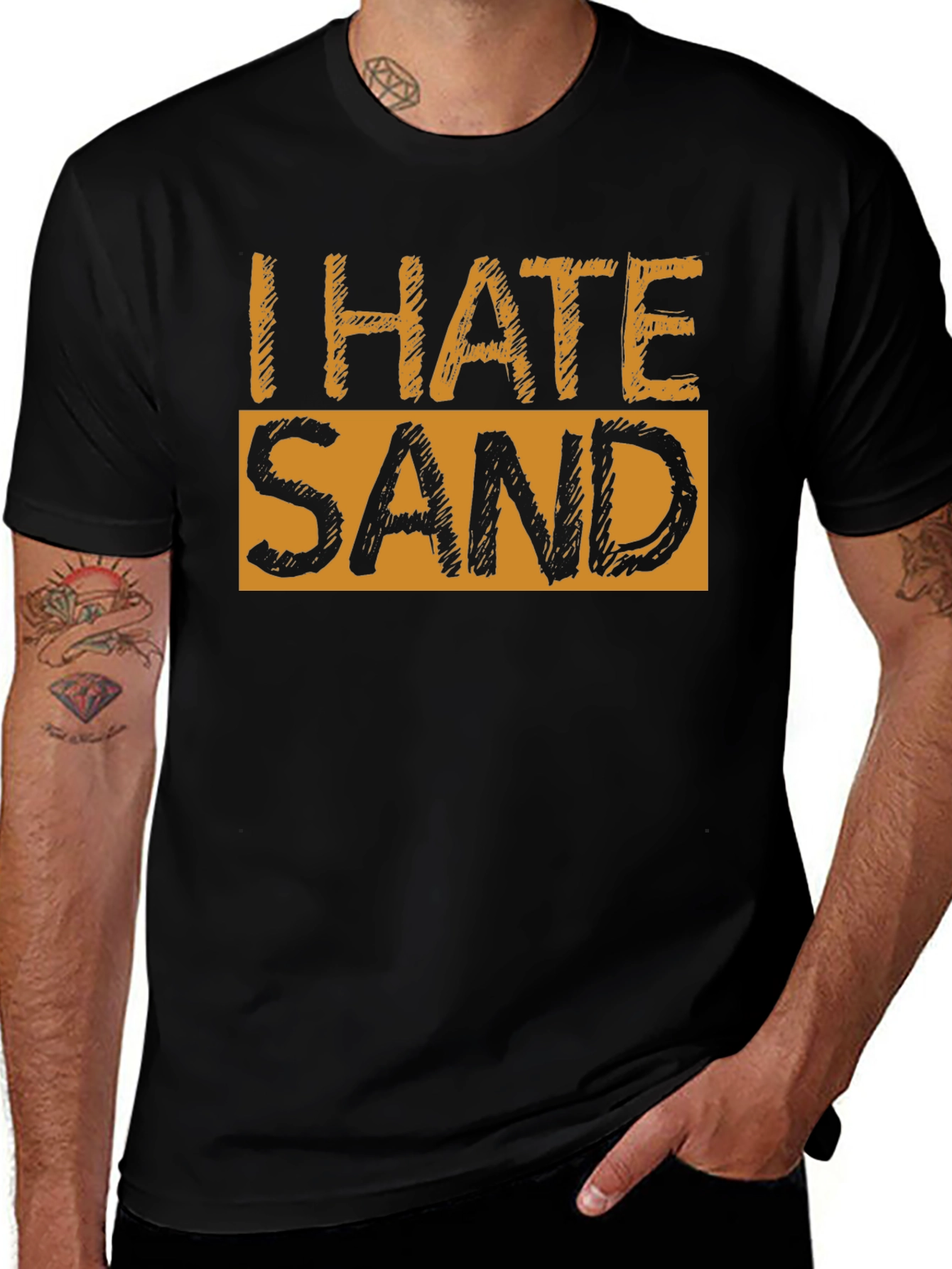 I Hate Sand Graphic T-Shirt - Soft Cotton Blend