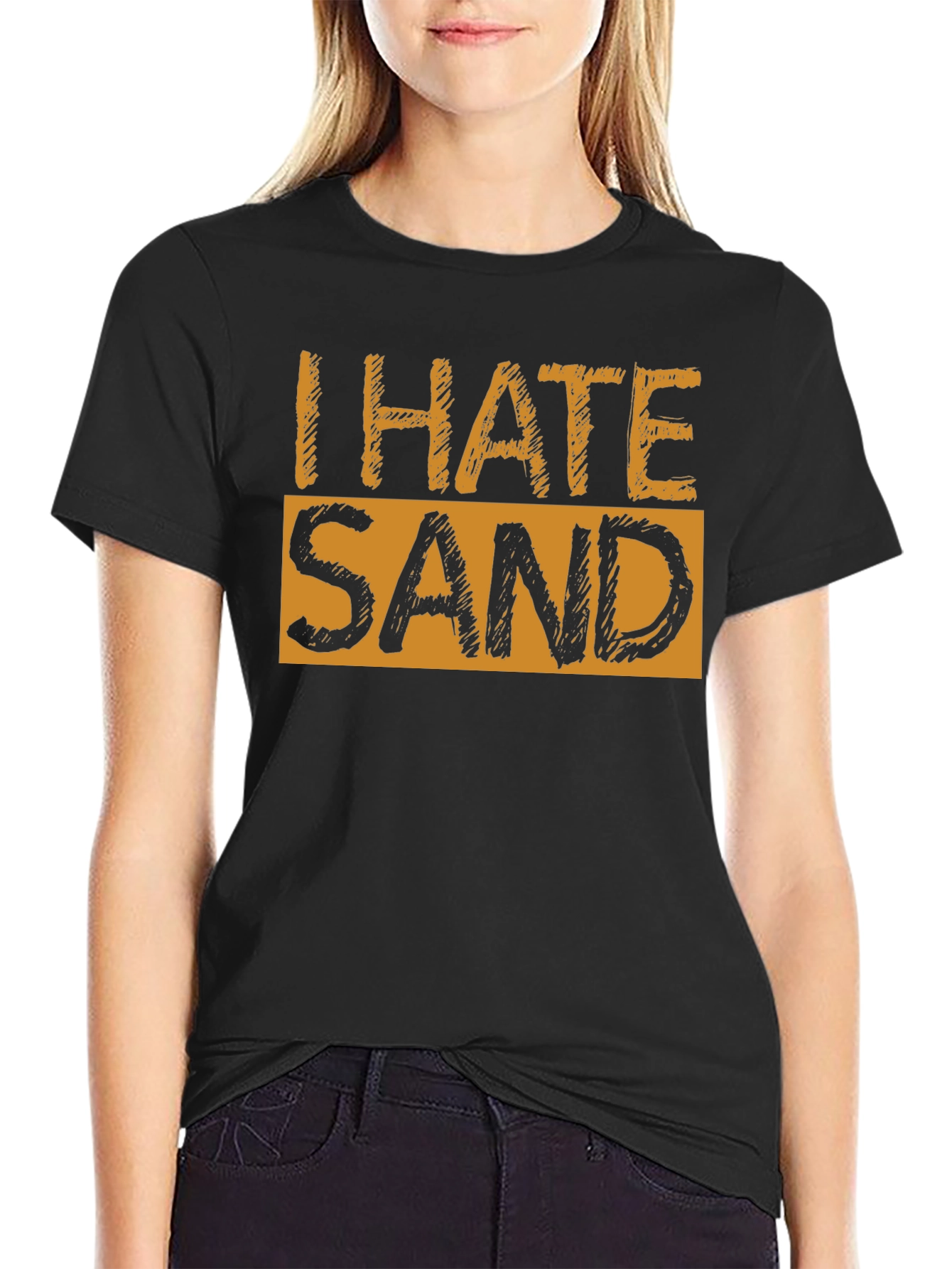 I Hate Sand Graphic T-Shirt - Soft Cotton Blend