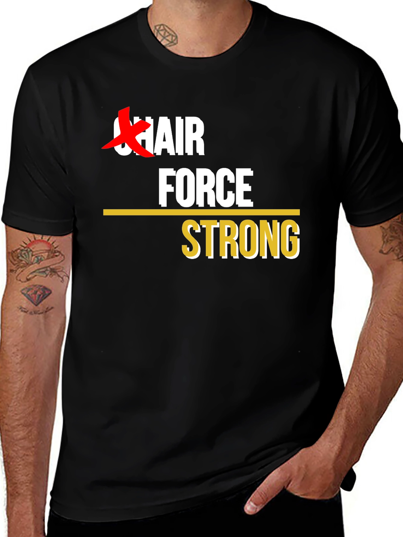 Chair Force Strong T-Shirt - Black