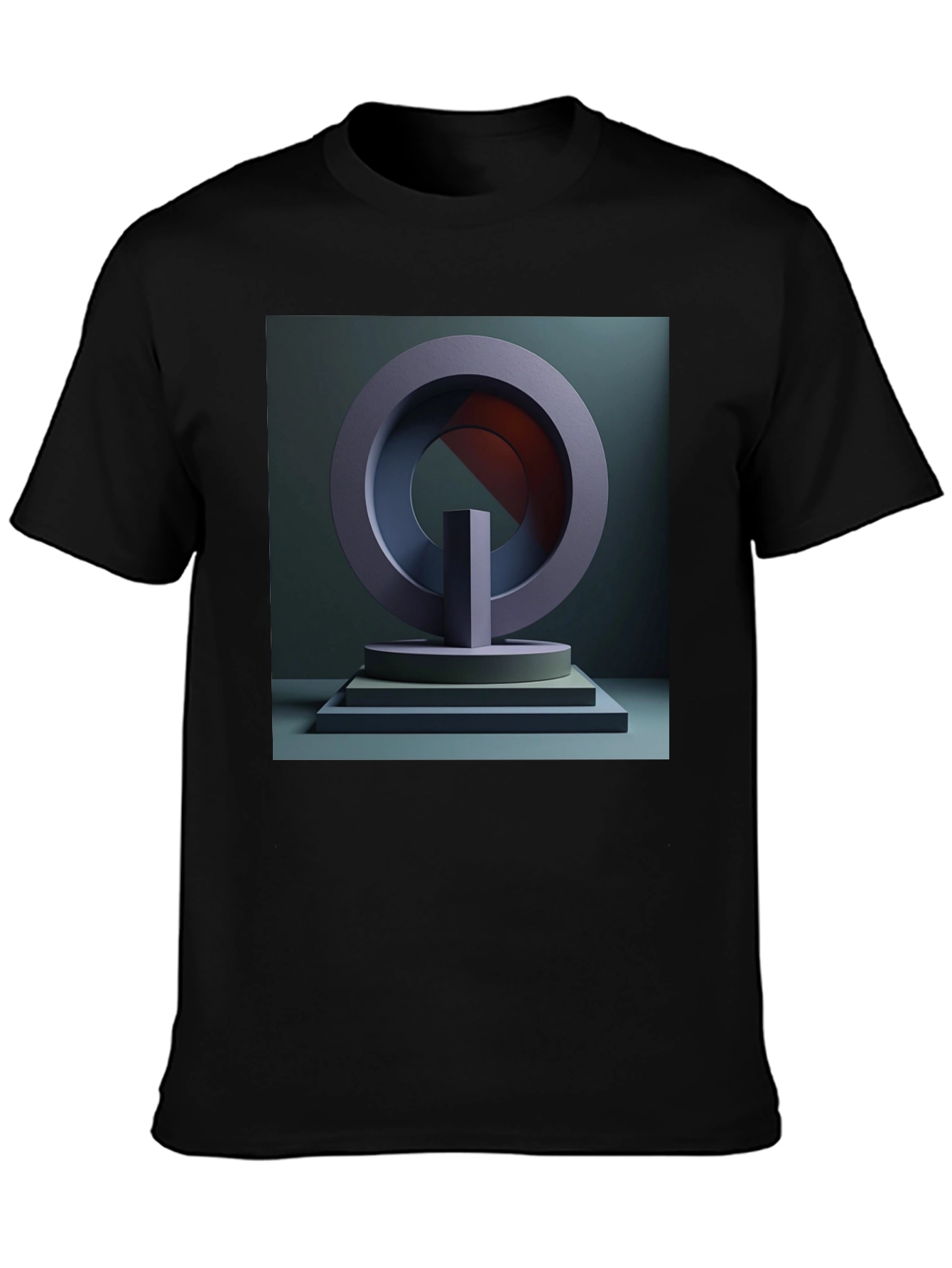 Modern Art Geometric Graphic Tee - Black