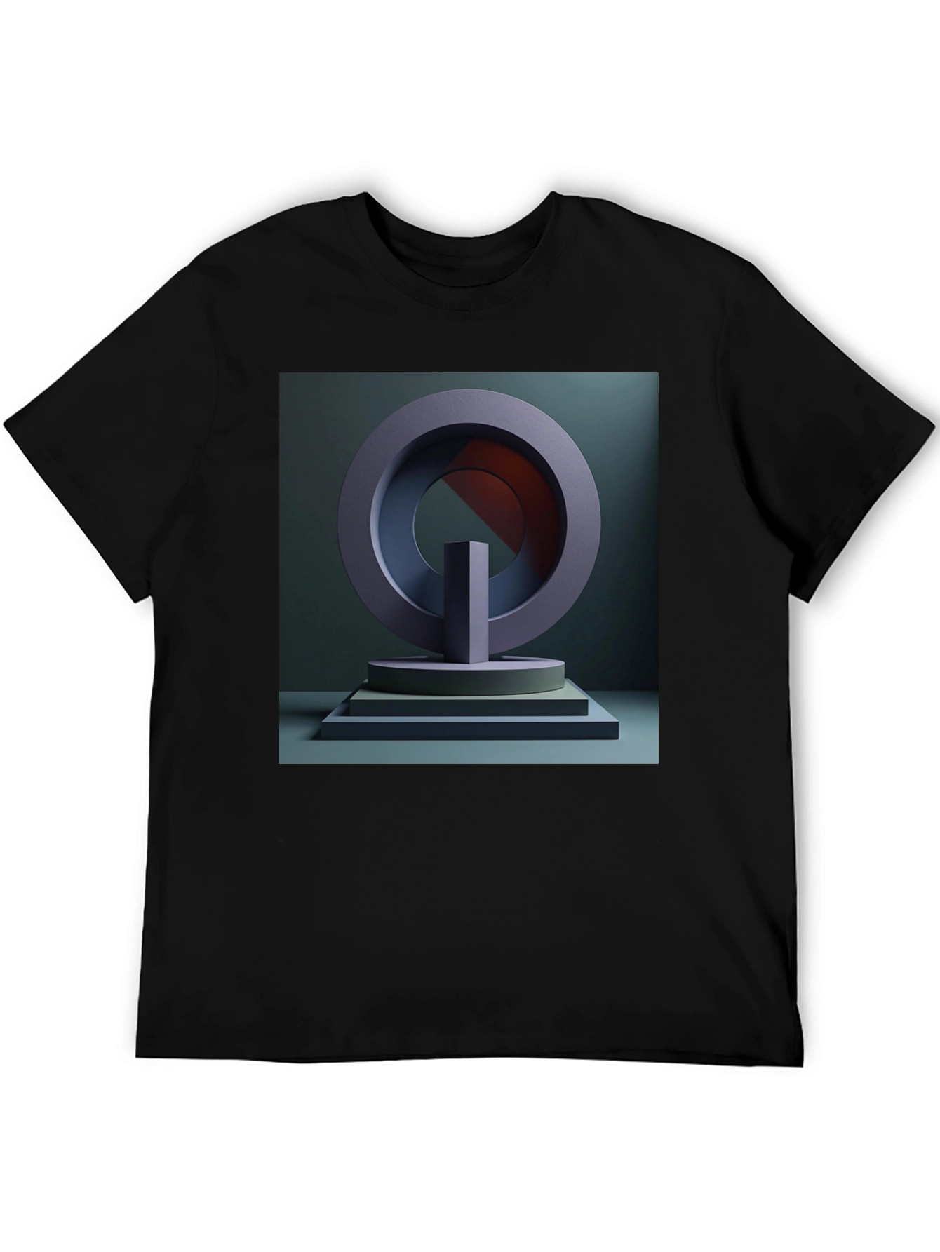 Modern Art Geometric Graphic Tee - Black