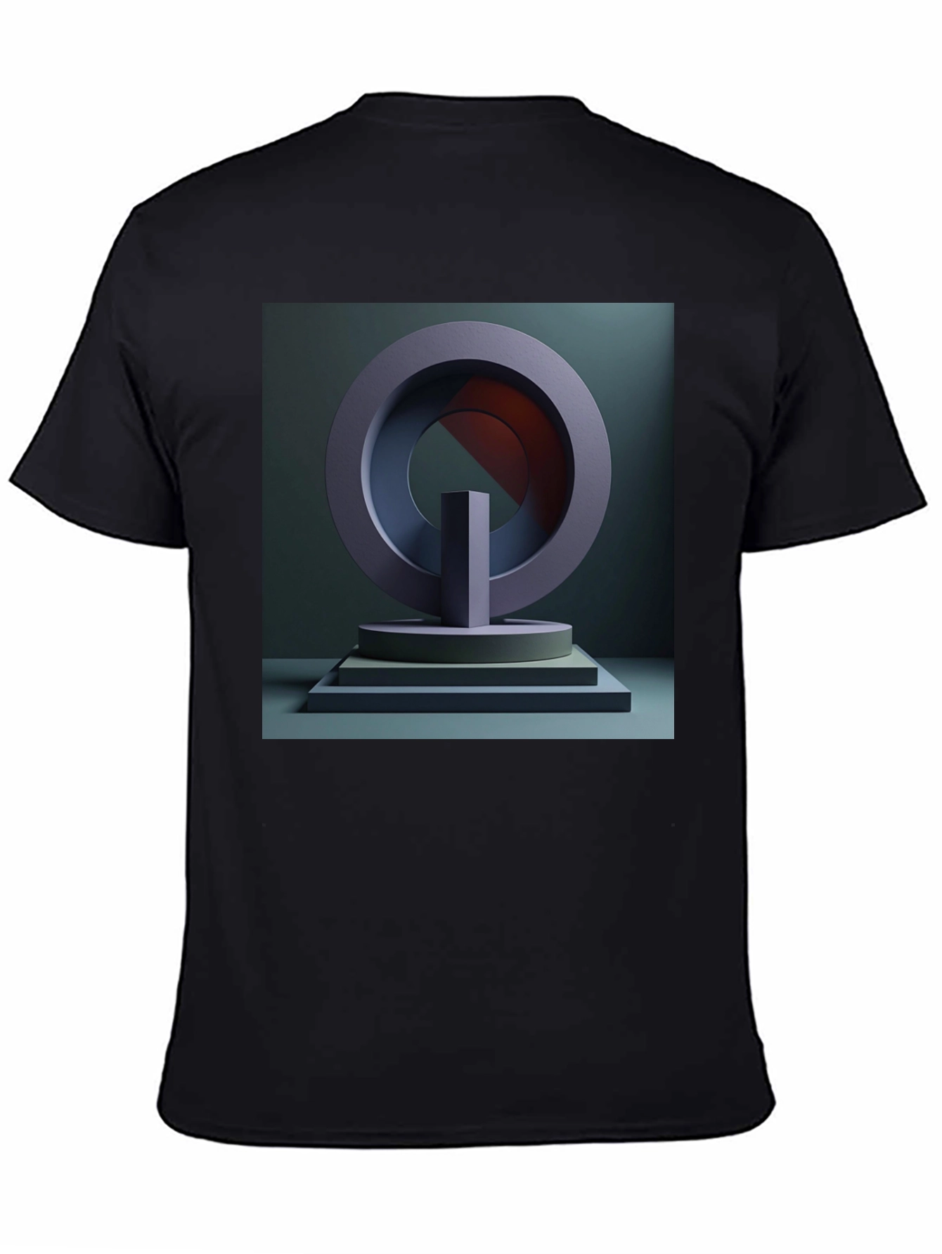 Modern Art Geometric Graphic Tee - Black