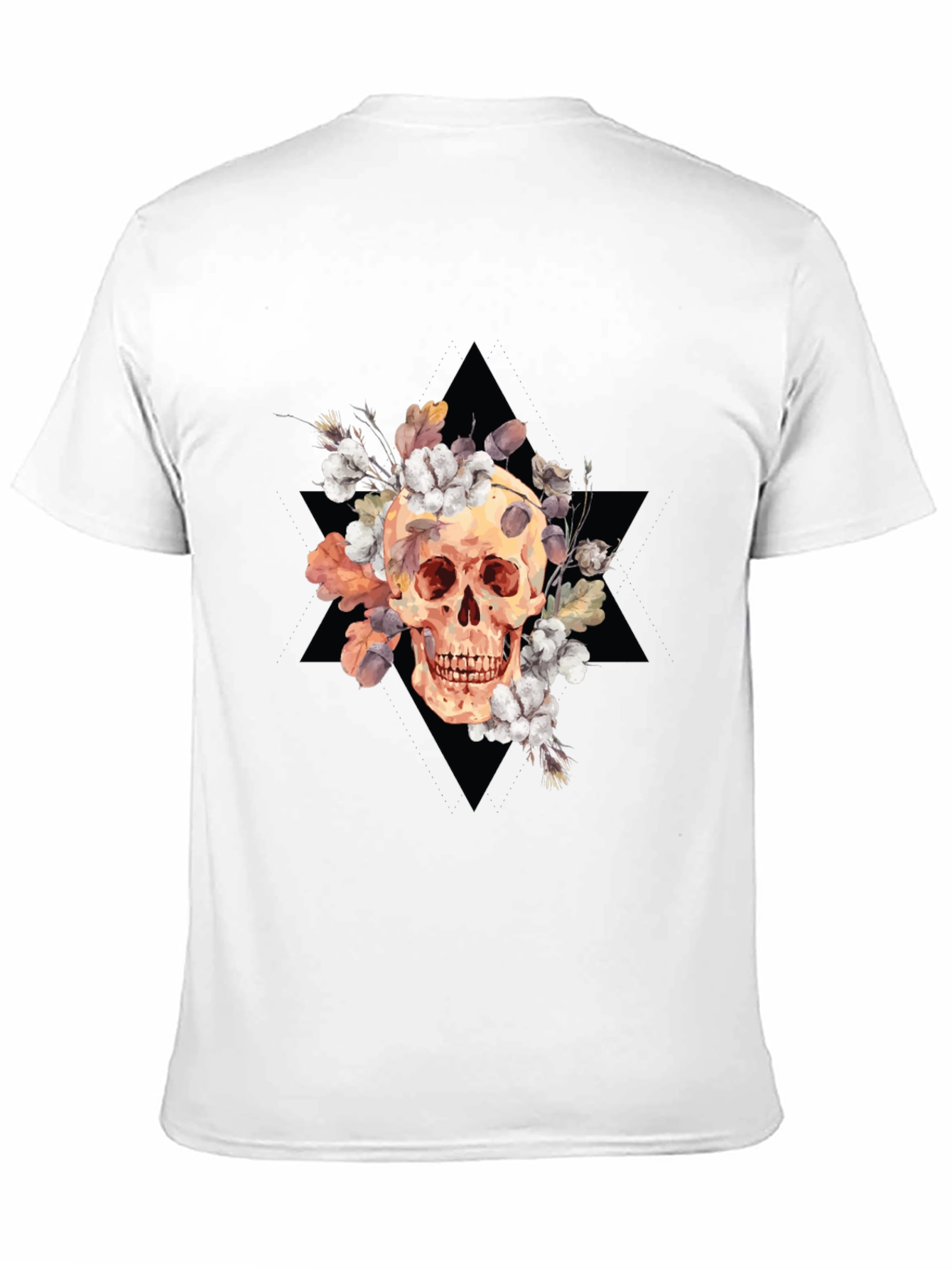 Floral Skull Graphic Tee - Edgy Style