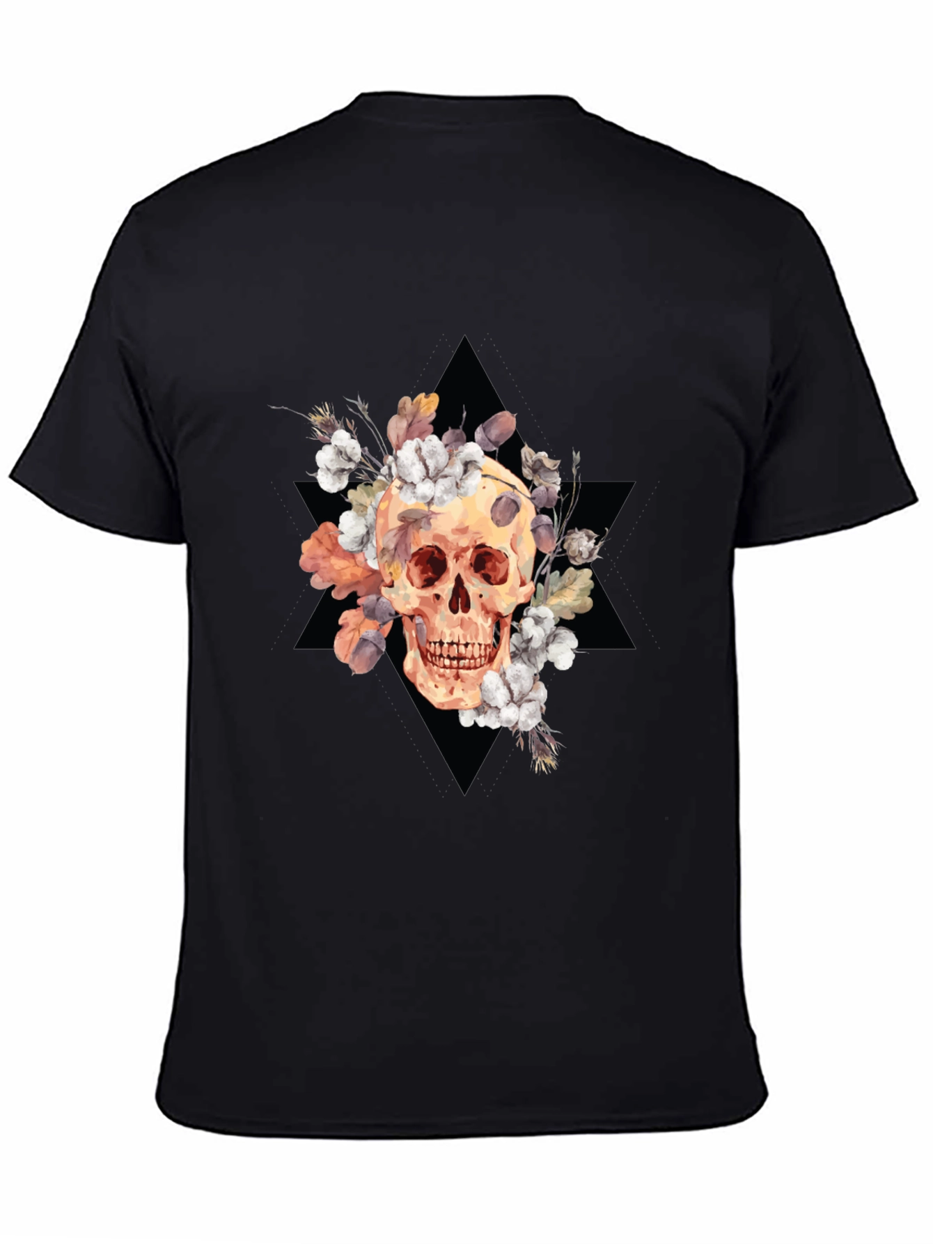 Floral Skull Graphic Tee - Edgy Style