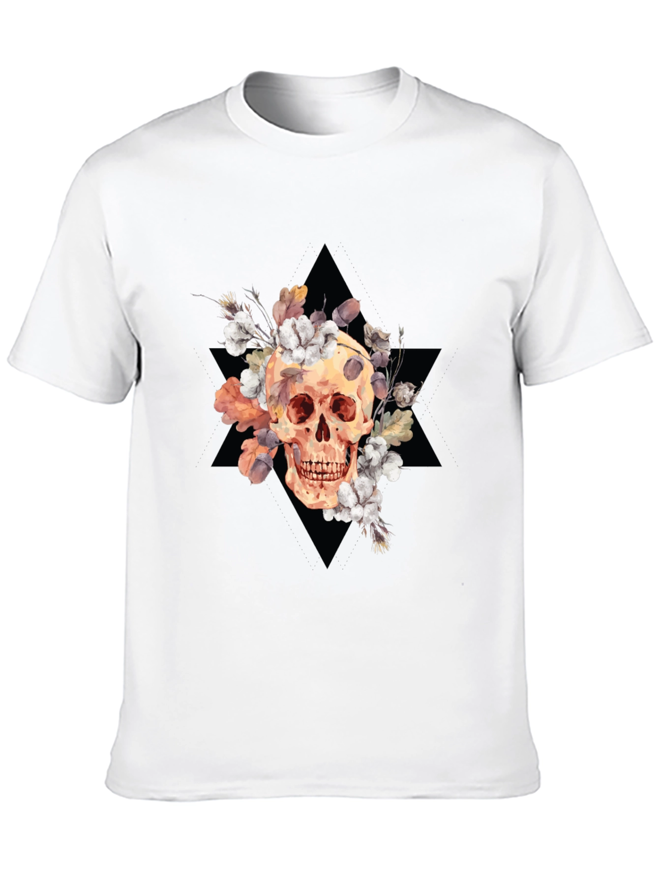 Floral Skull Graphic Tee - Edgy Style