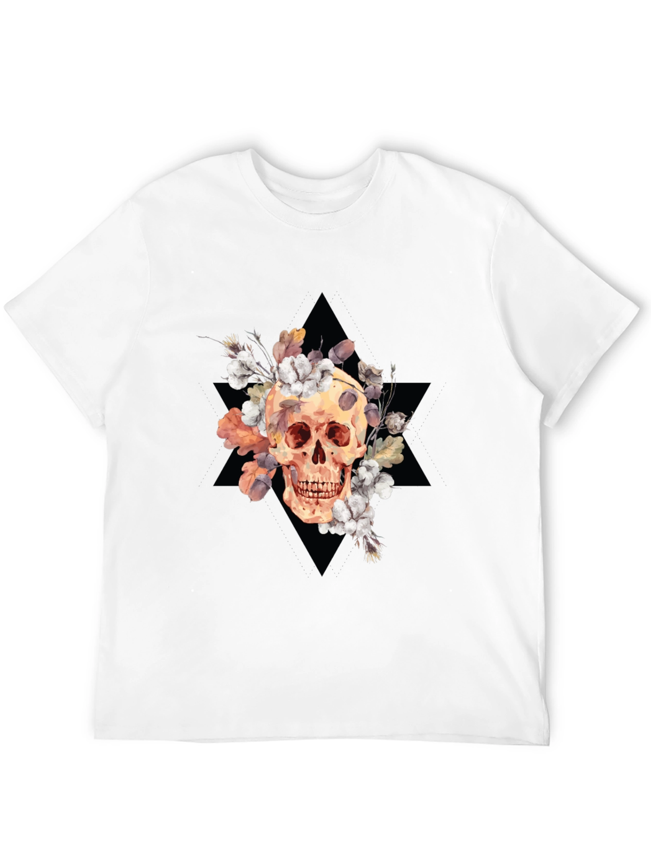 Floral Skull Graphic Tee - Edgy Style