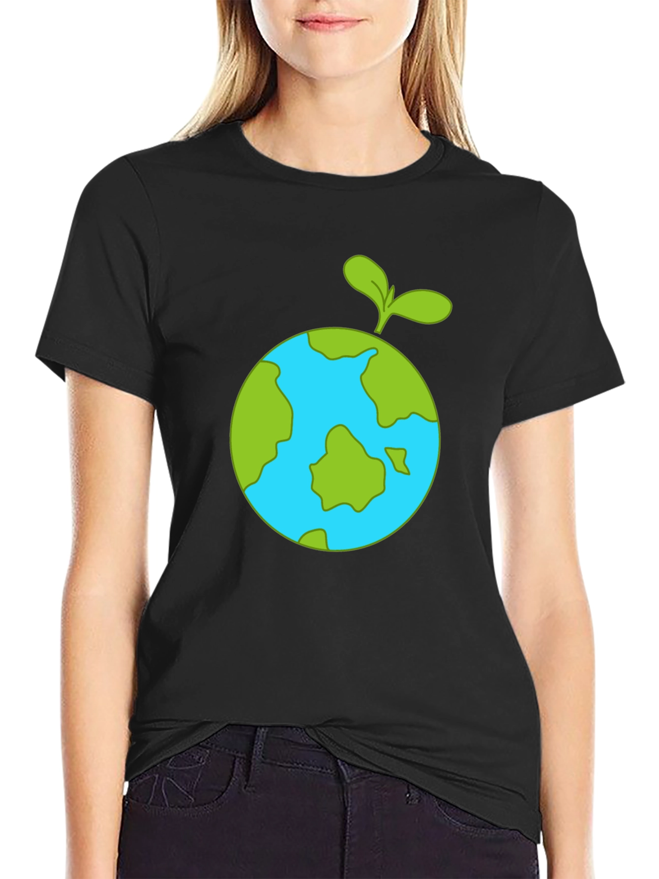 Eco Earth Sprout Black T-Shirt