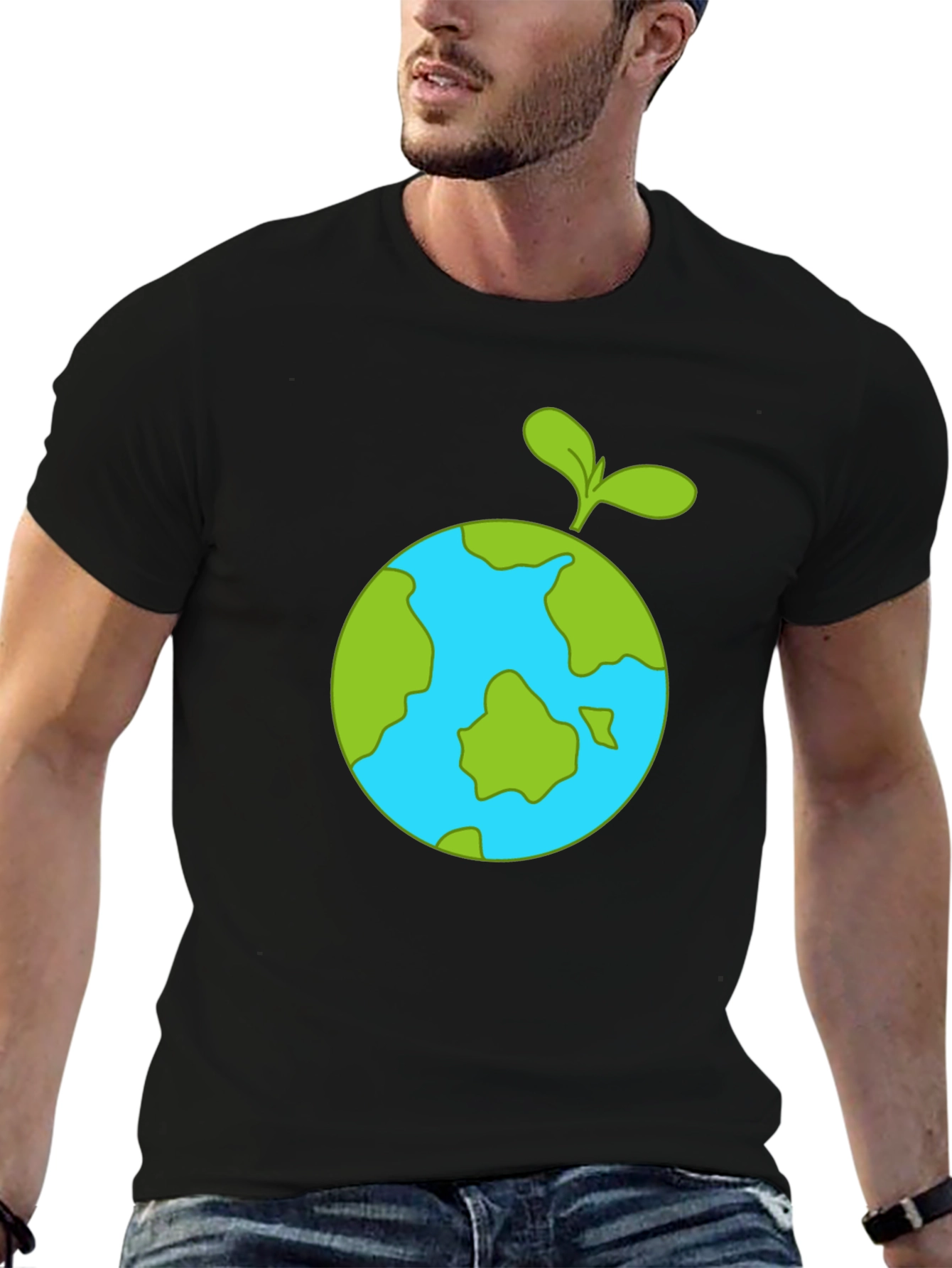 Eco Earth Sprout Black T-Shirt