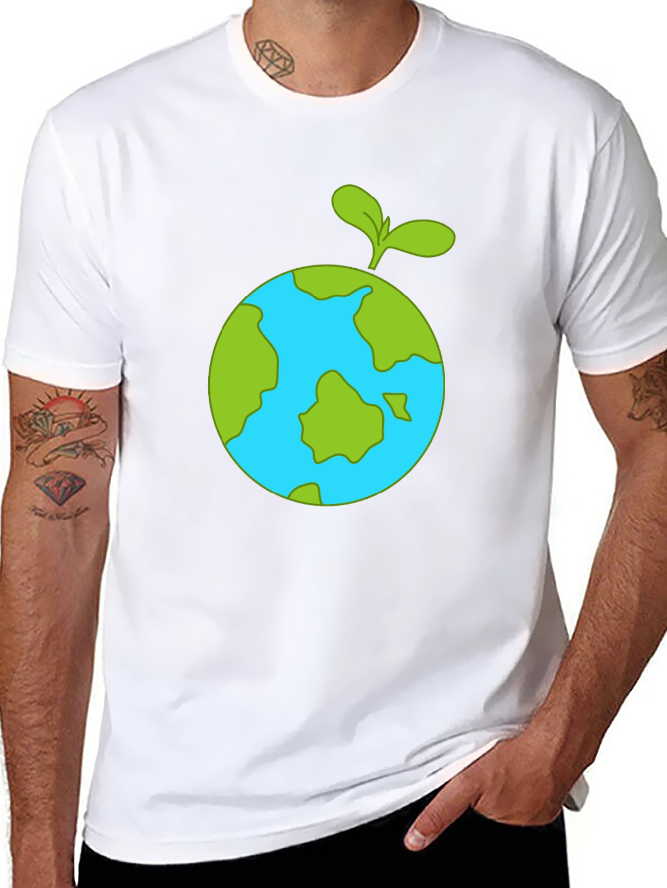 Eco Earth Sprout Black T-Shirt