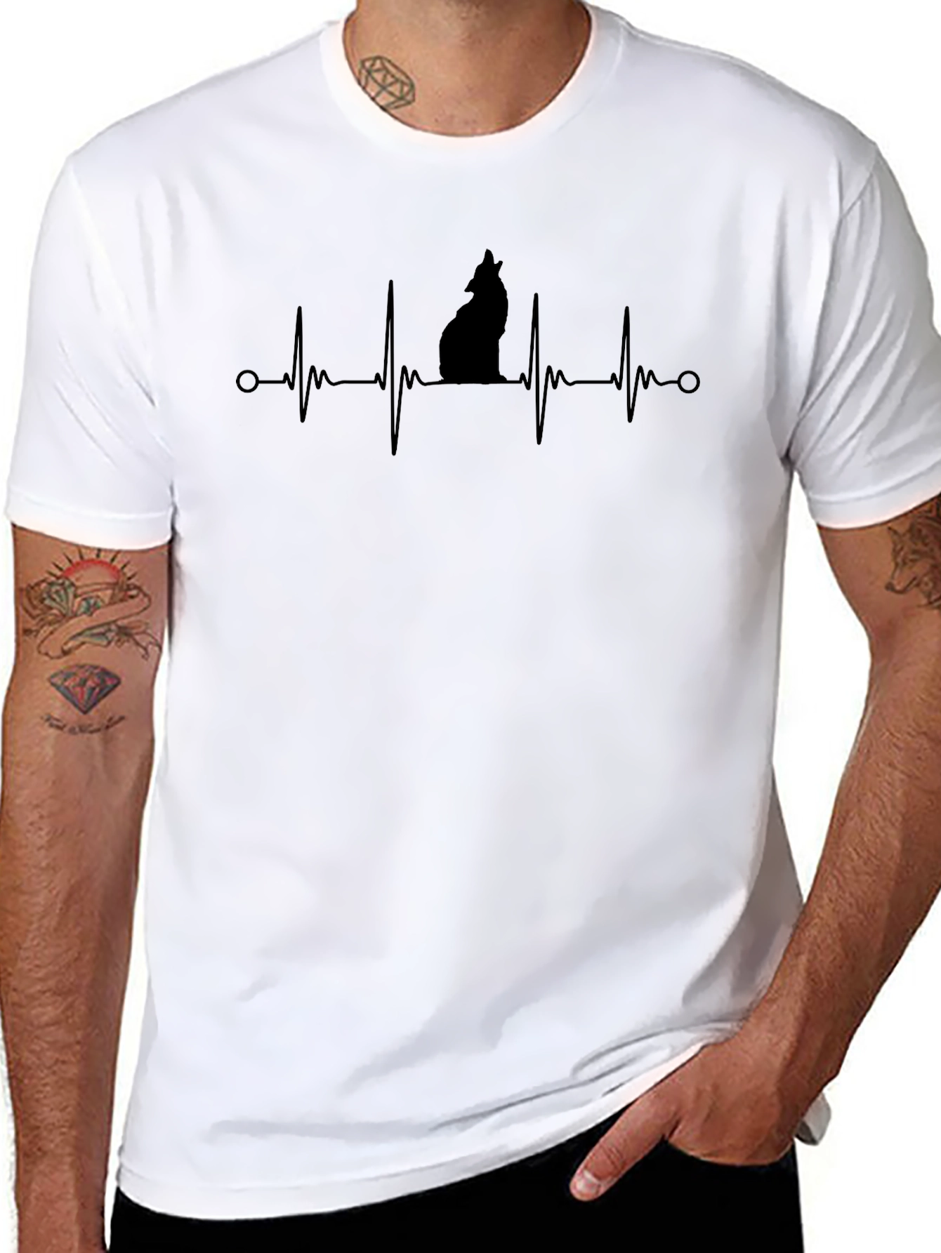 Wolf Heartbeat T-Shirt - Mens Graphic Tee
