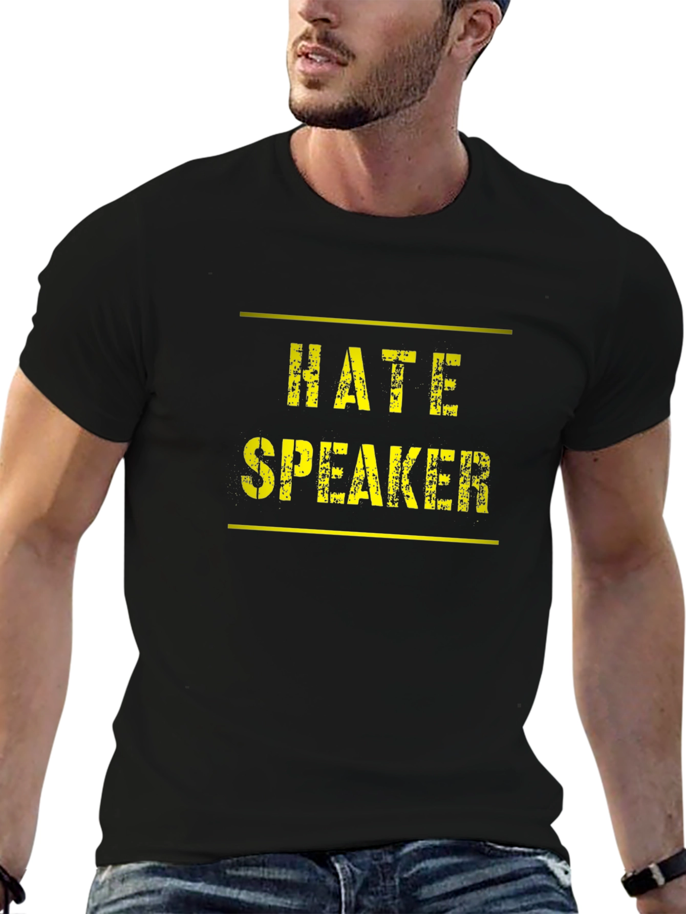 Hate Speaker Graphic T-Shirt Black Tee