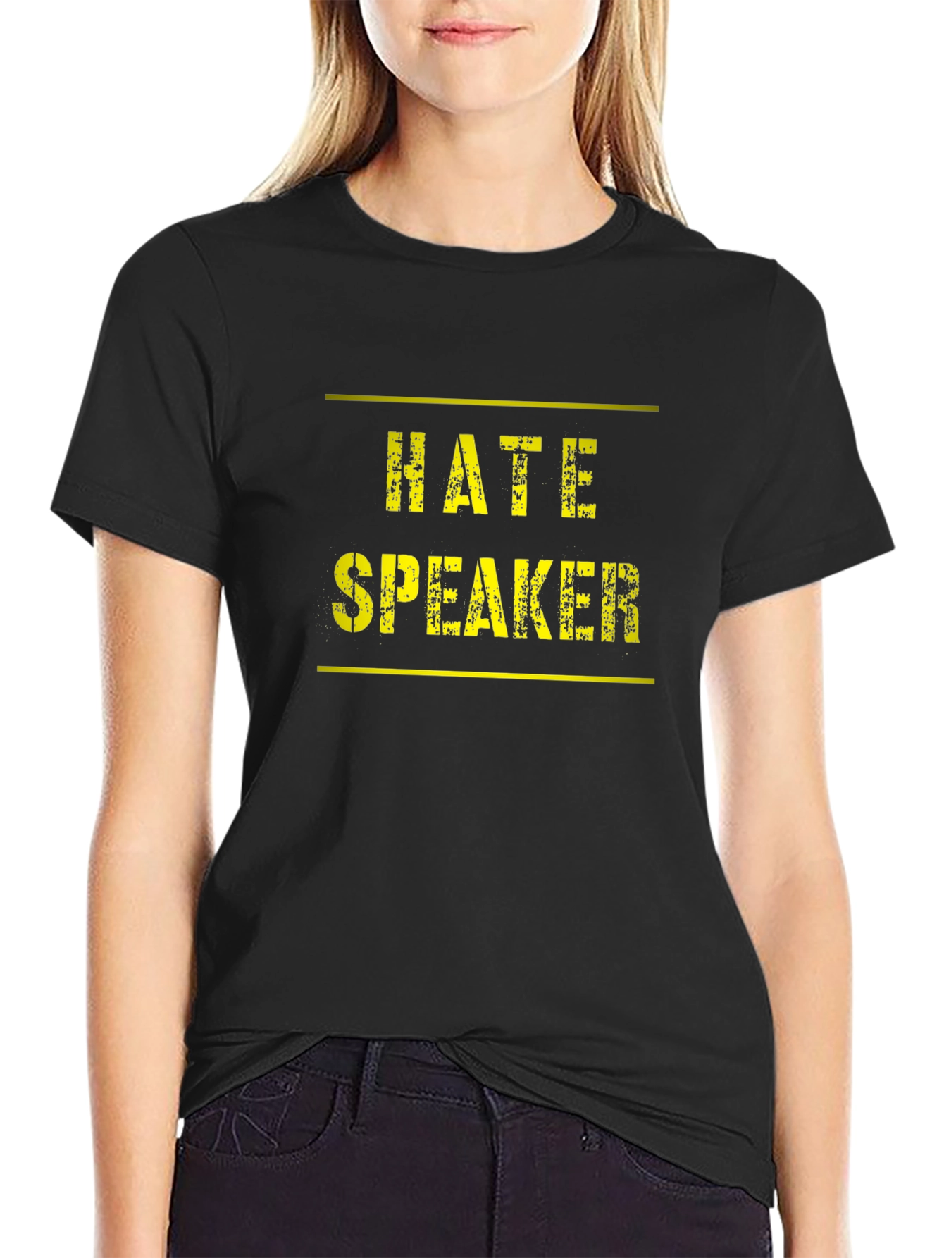 Hate Speaker Graphic T-Shirt Black Tee
