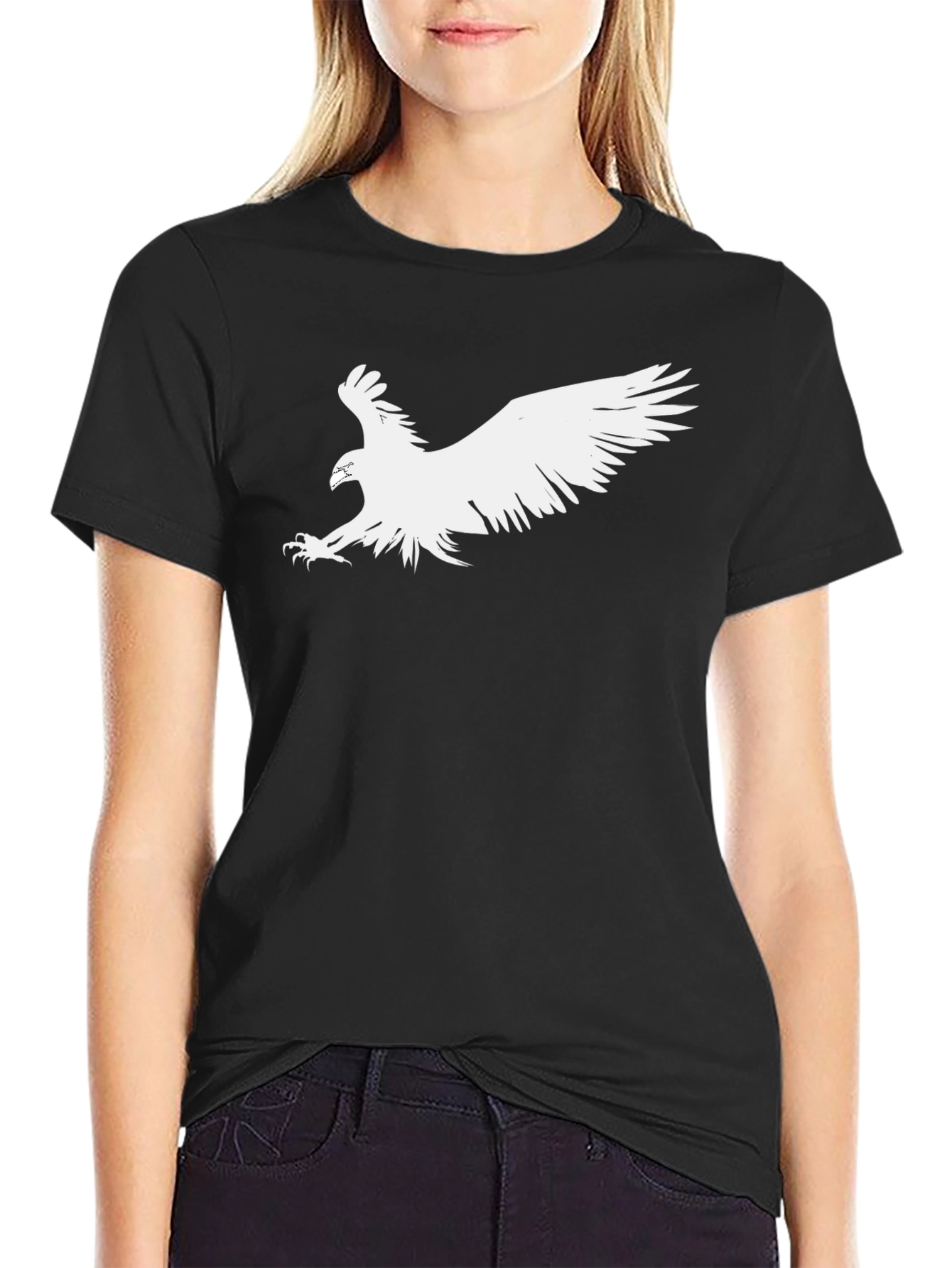 Eagle Graphic Tee - Bold Black Cotton T-Shirt