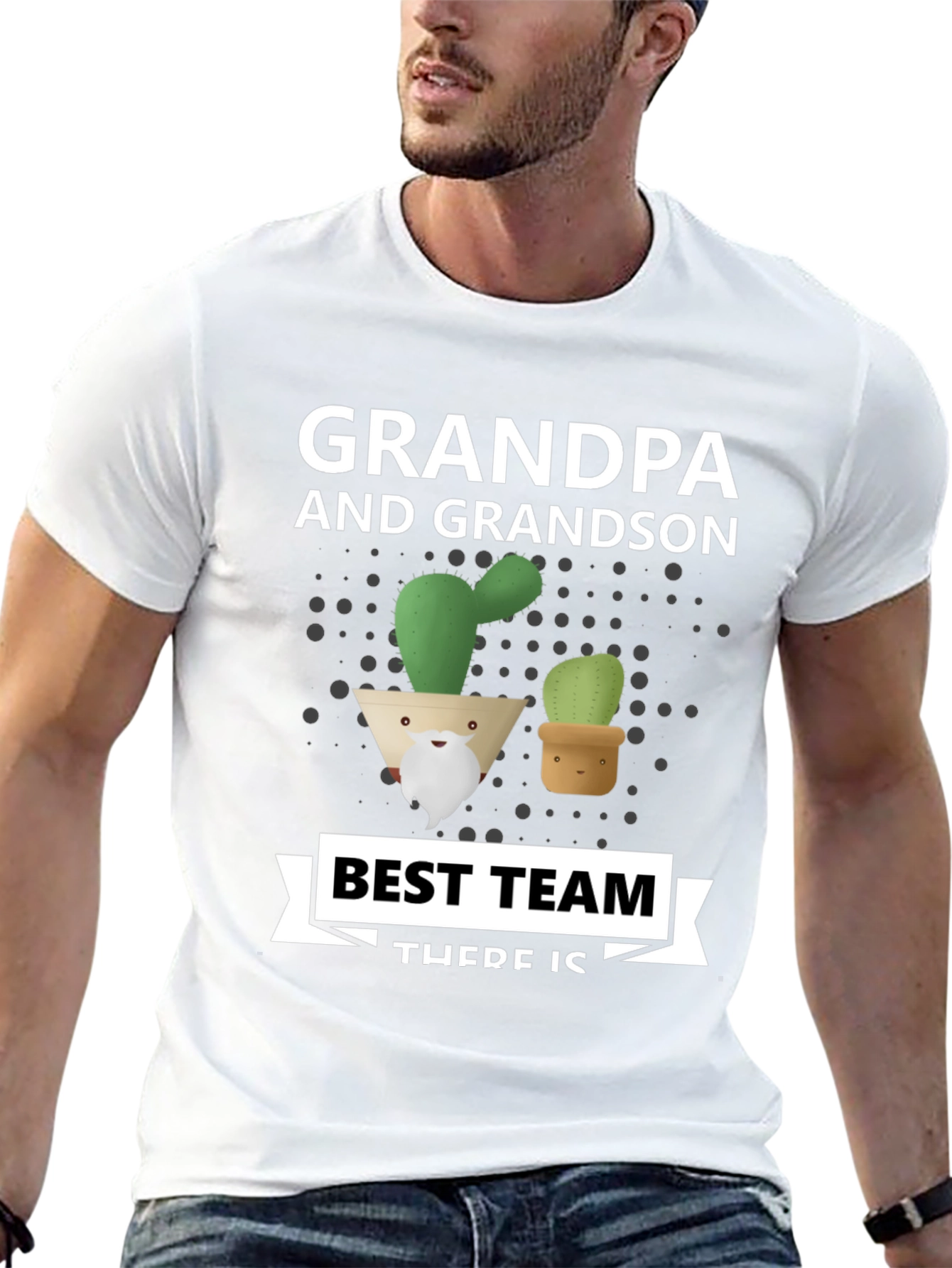 Grandpa & Grandson Cactus Best Team T-Shirt