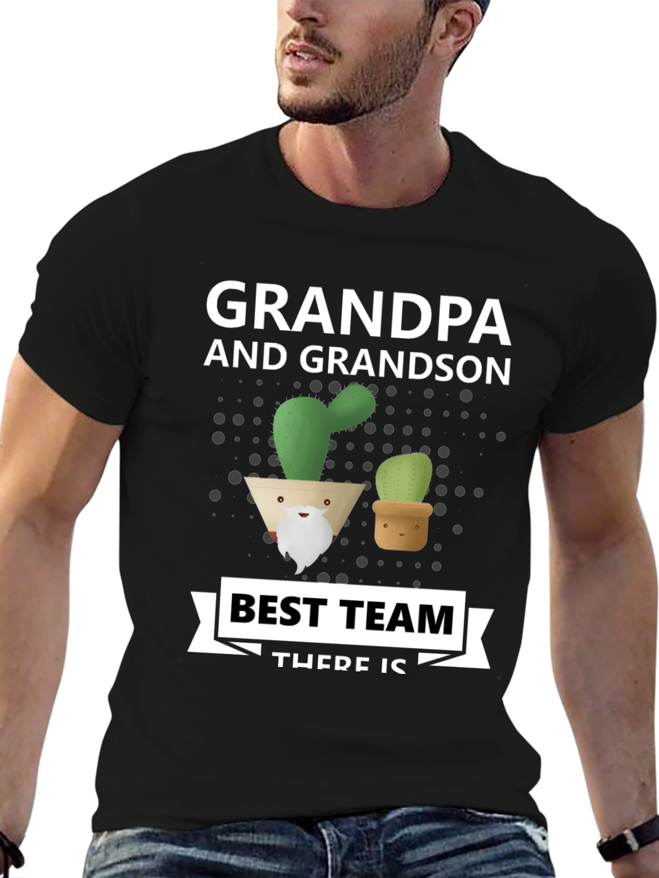Grandpa & Grandson Cactus Best Team T-Shirt